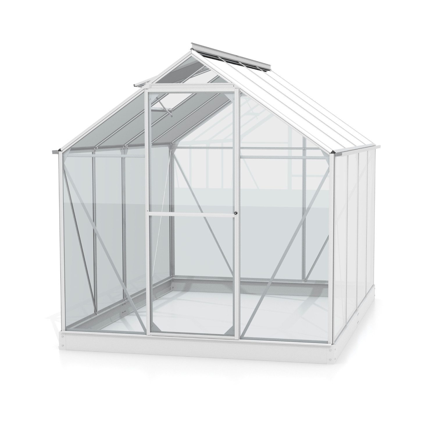 Vitavia Gewächshaus Triton 5000, 3 mm Wandstärke, mit 3 mm ESG, inkl. Regenrinne I Schiebe- und Schwingtür