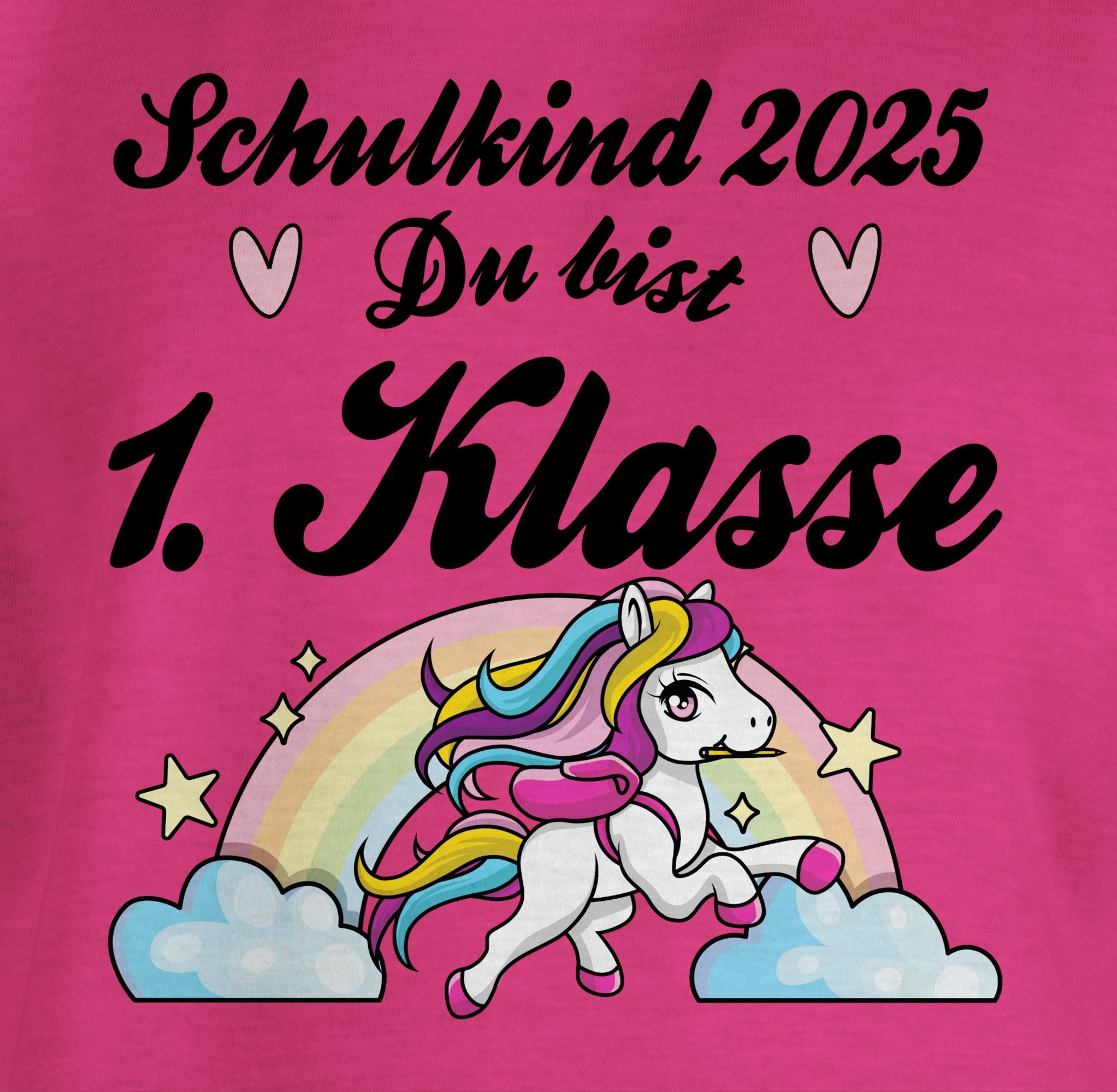 Shirtracer T-Shirt Schulkind 2025 - Du bist Erstklassig - Pferd Einschulung Mädchen