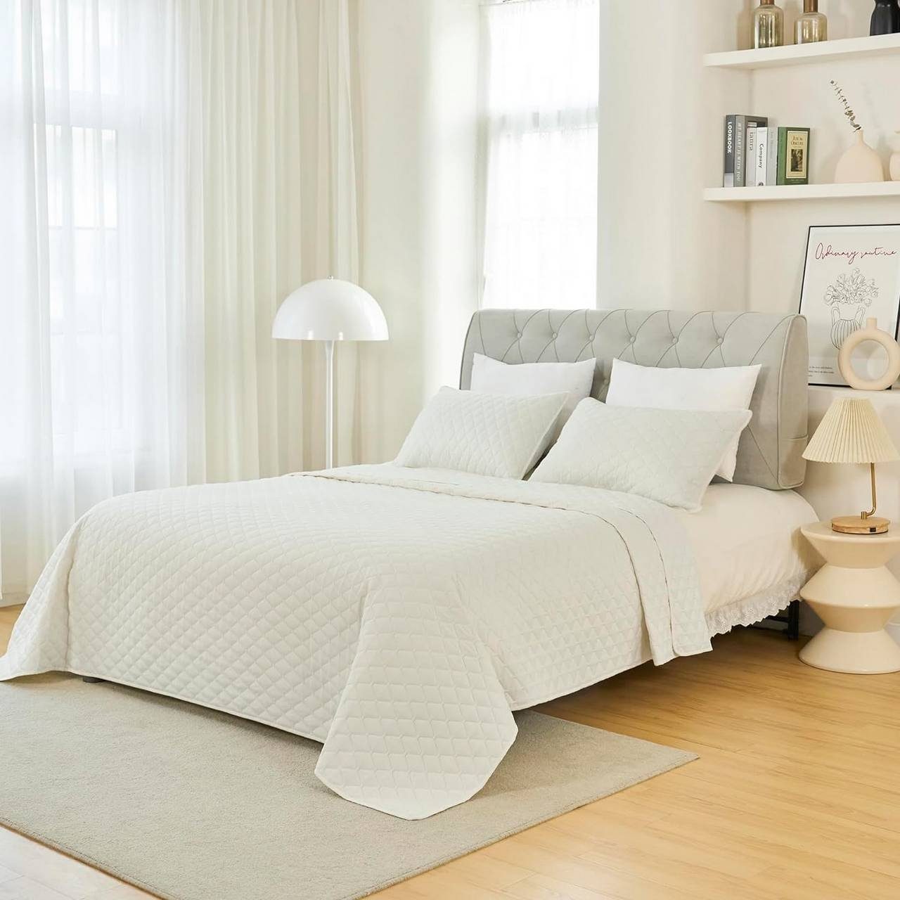 Woltu Tagesdecke, mit 2 Kissenbezügen 50x70cm leichte Überwurfdecke günstig online kaufen