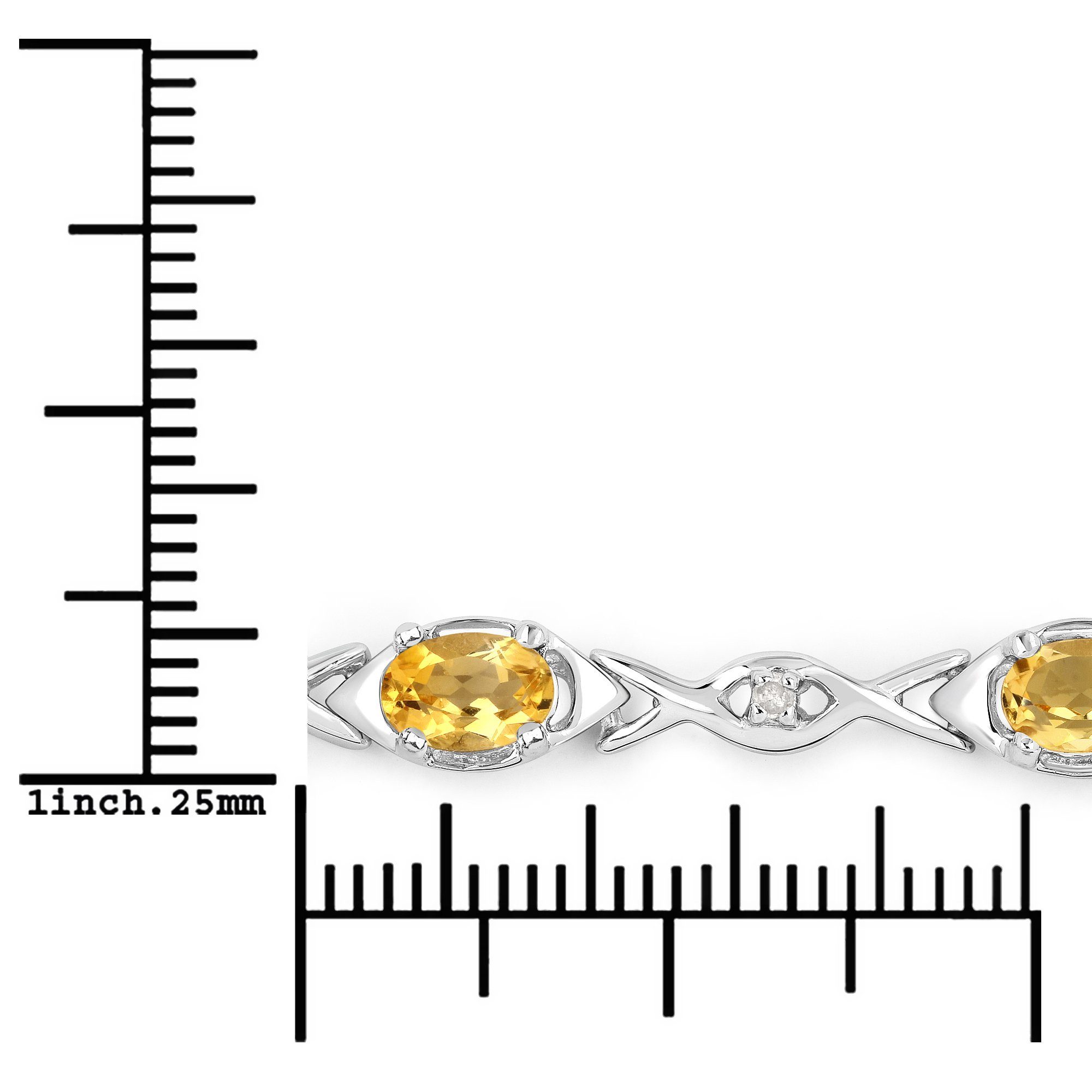 Glänzend orange rhodiniert Silber Citrin Vira Jewels 925-Sterling Armband