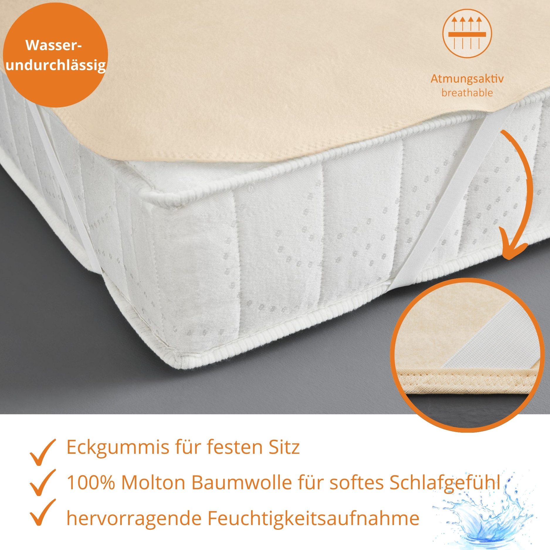 Matratzenauflage Molton Matratzenschoner sleepling, für 25 cm Matratzenhöhe – Bild 4 von 5