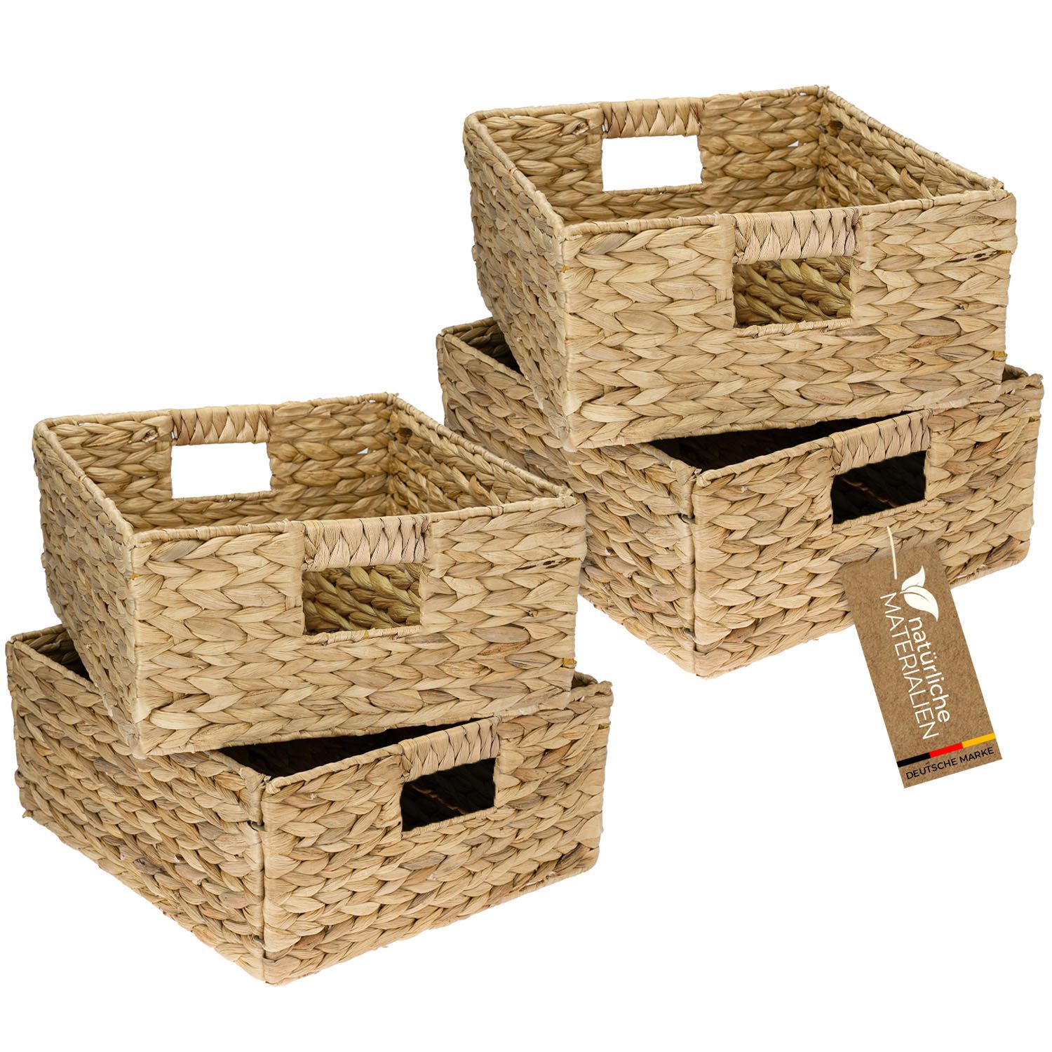 HMF Regalkorb Handgeflochtener Aufbewahrungskorb aus Wasserhyazinthe Seegra günstig online kaufen