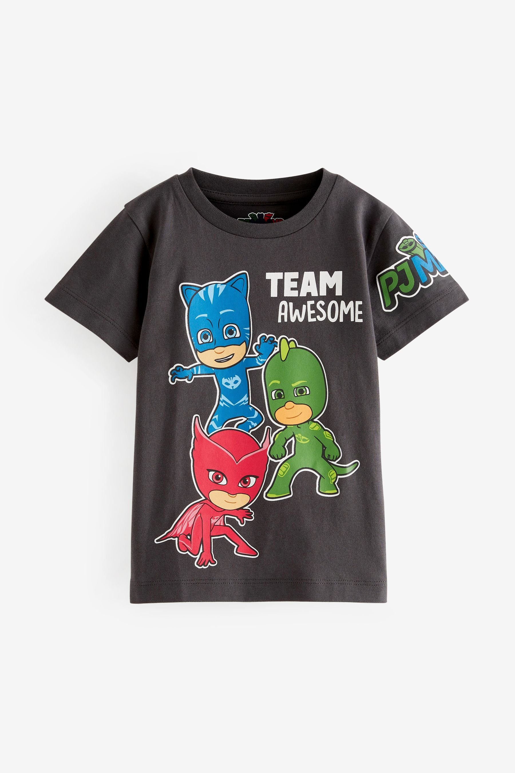 PJ Masks Jungen T-Shirt – Mit Gummidruck, Rundhals, 100% Baumwolle, Für Kleine Superhelden