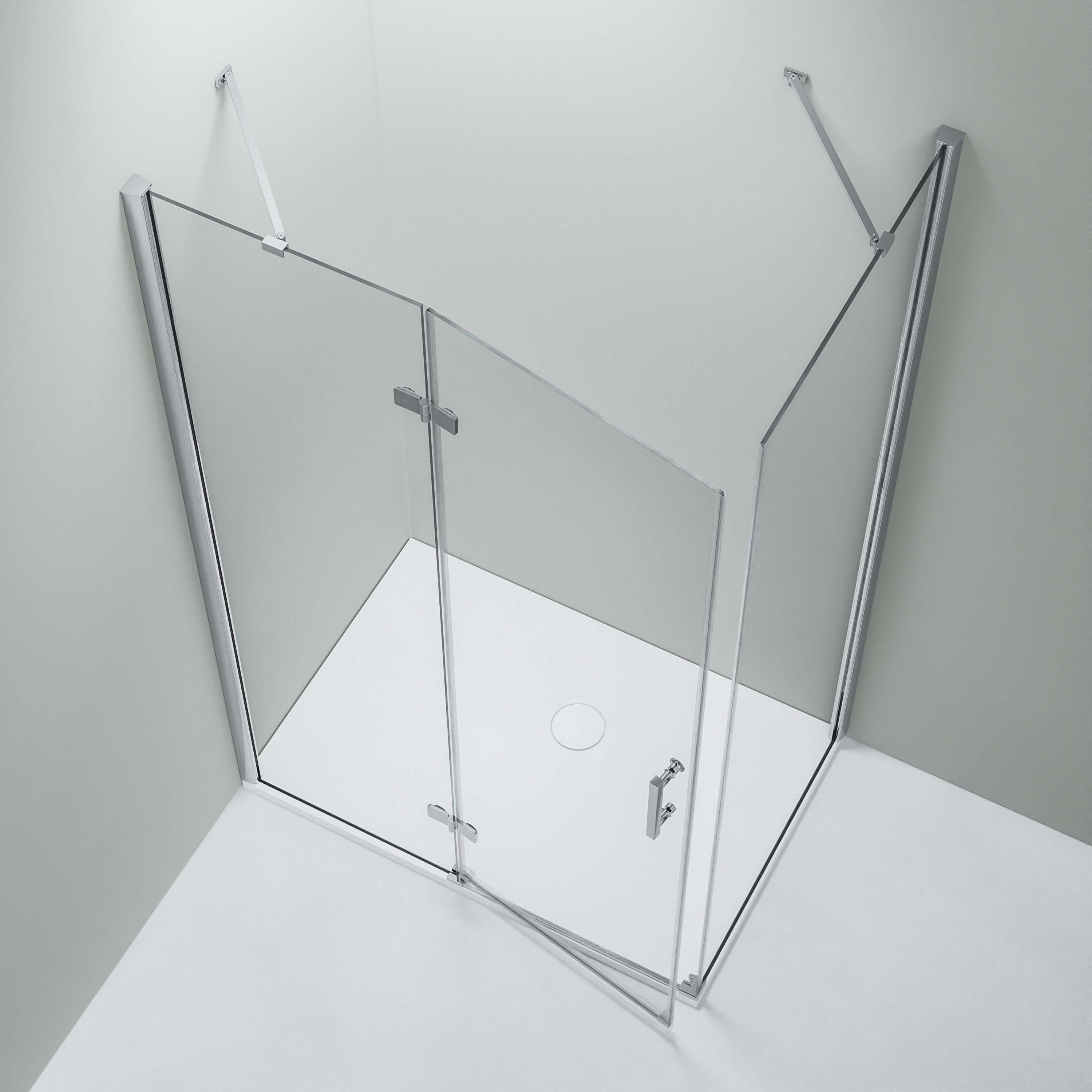 Bernstein Eckdusche DX403, 8 mm Nano Echtglas, Duschkabine / Breite wählbar / ESG / 195 cm Höhe