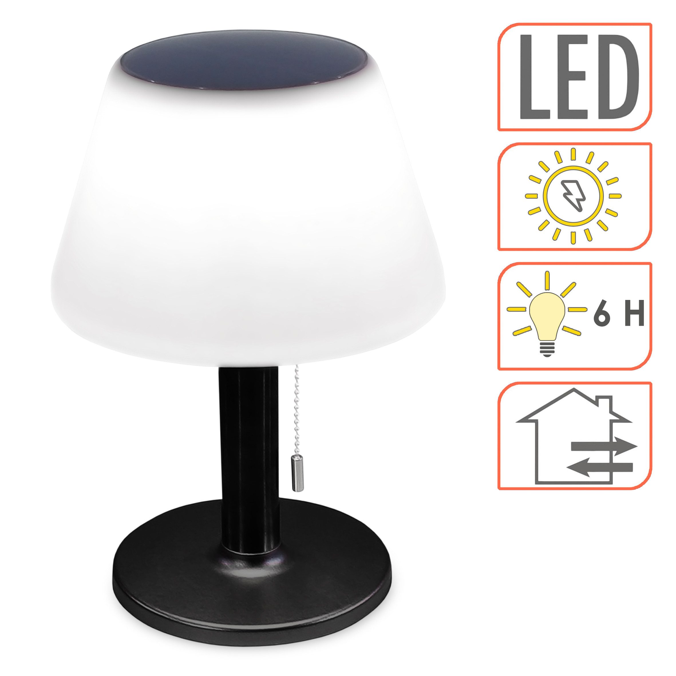 Spetebo LED Solarleuchte Solar Tischlampe warmweiß 27 cm - LED Gartenleuchte, Solar betrieben, LED fest integriert, warm weiß, 3 Helligkeitsstufen