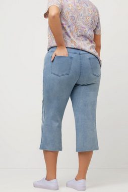 Ulla Popken 5-Pocket-Jeans Jeans-Culotte Mary weites Bein Fransenkante