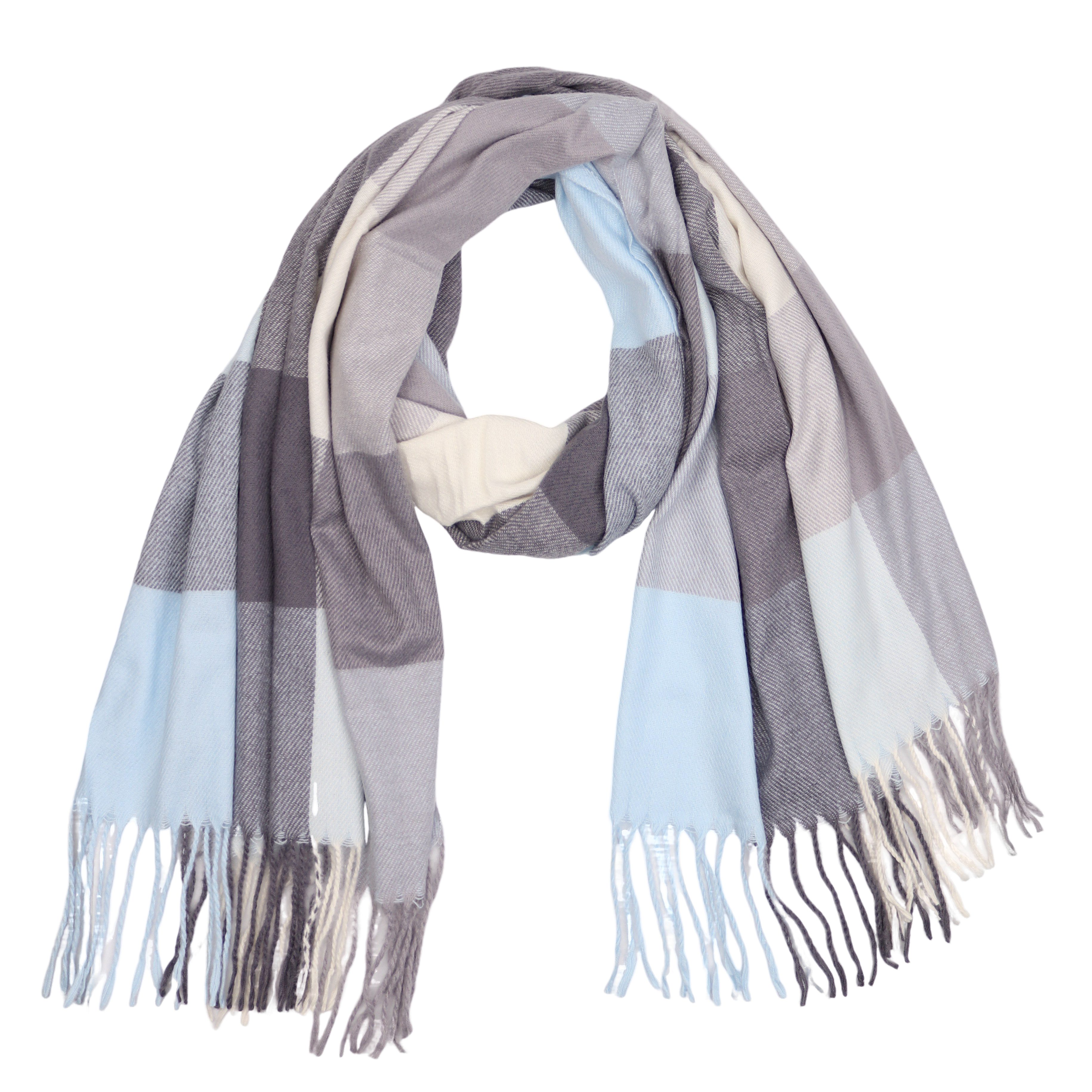 MIRROSI Modeschal weicher und warmer karierter Schal mit Fransen, 70x180cm, (Viele tolle Farboptionen zur Auswahl), Damen Halstuch ideal für Herbst und Winter