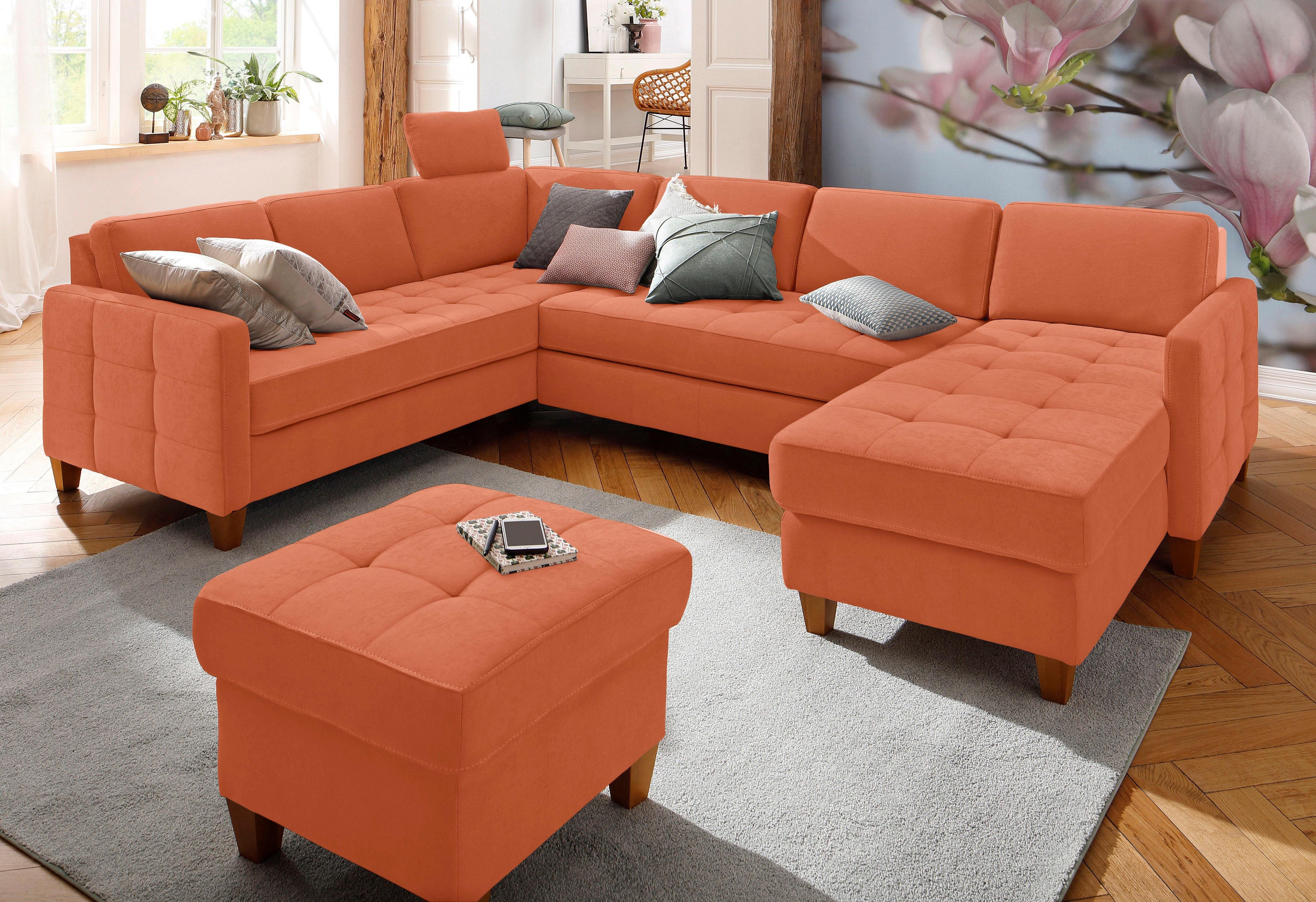Home affaire Wohnlandschaft "Earl U-Form", wahlweise auch mit Bettfunktion günstig online kaufen