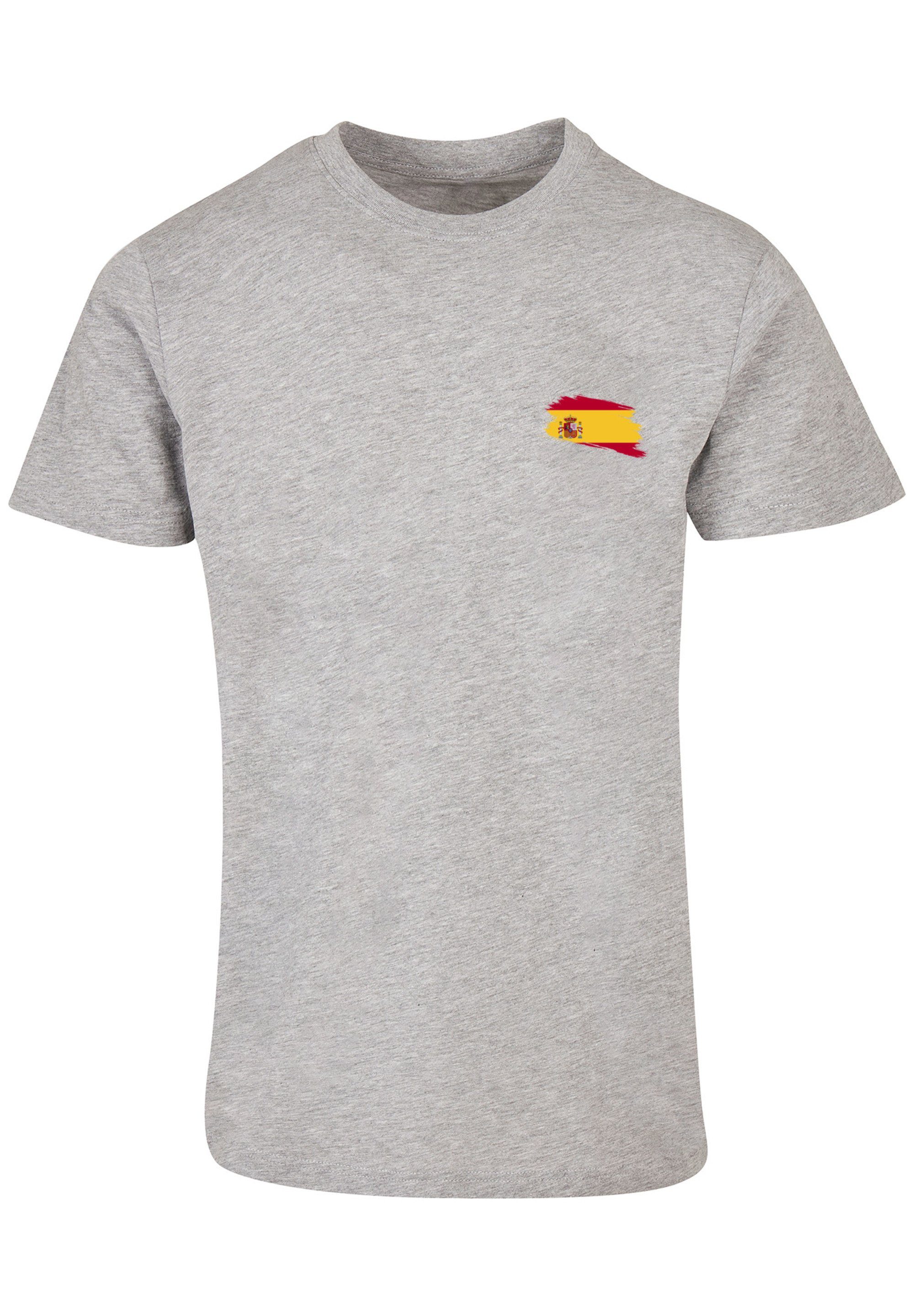 F4NT4STIC T-Shirt Spanien Flagge Spain Print heather grey