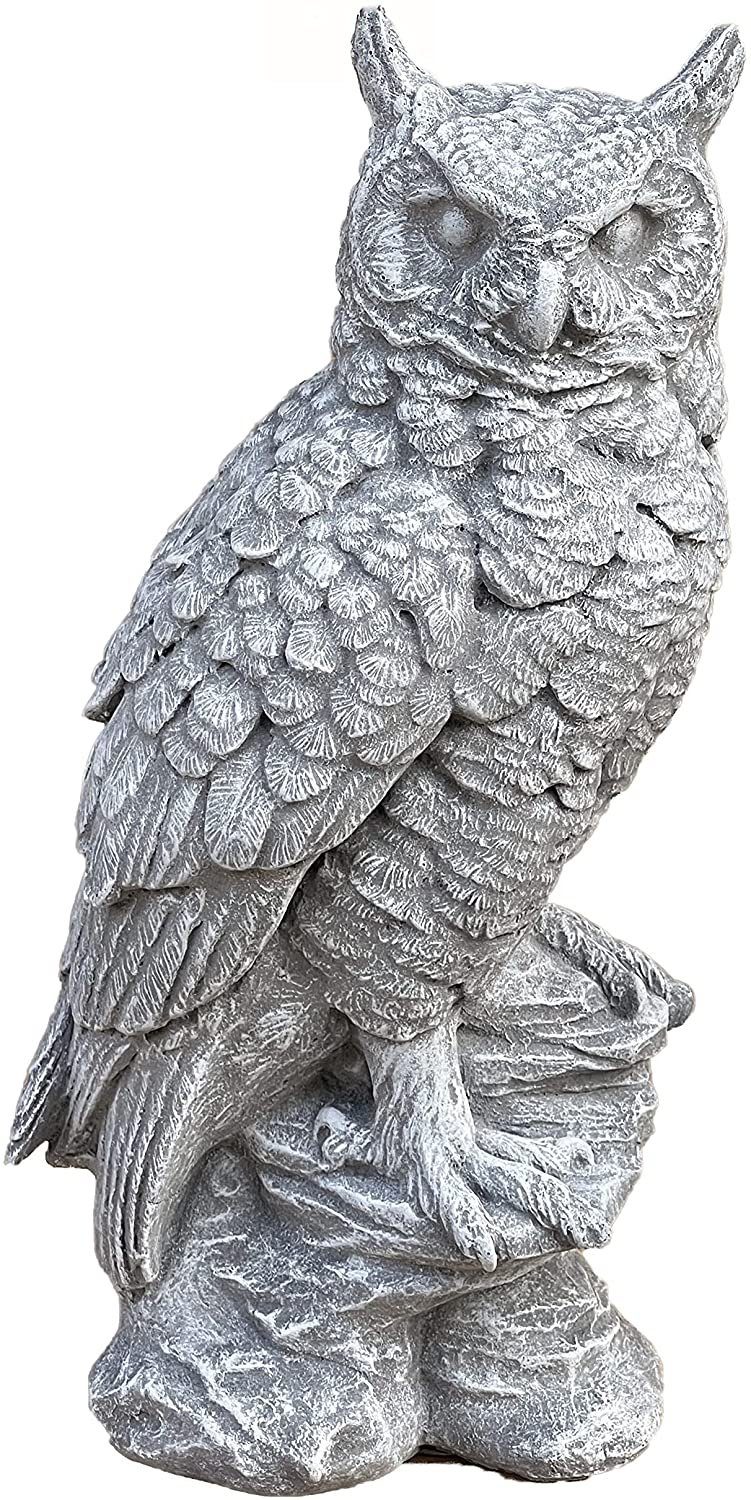 Stone and Style Gartenfigur Steinfigur grosse Eule auf Stein naturgetreu günstig online kaufen
