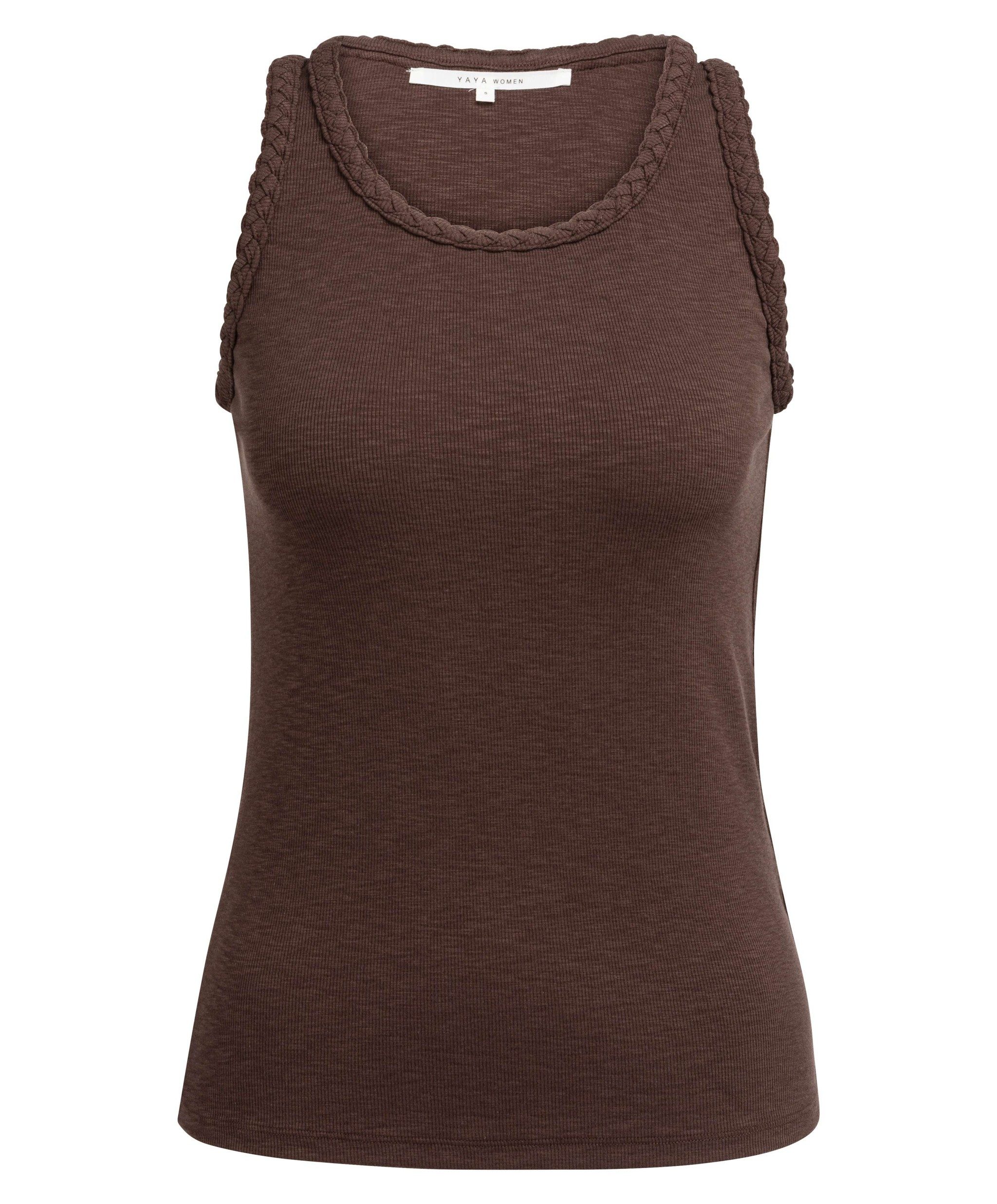 YAYA Trägertop Singlet mit geflochtenen Besätzen