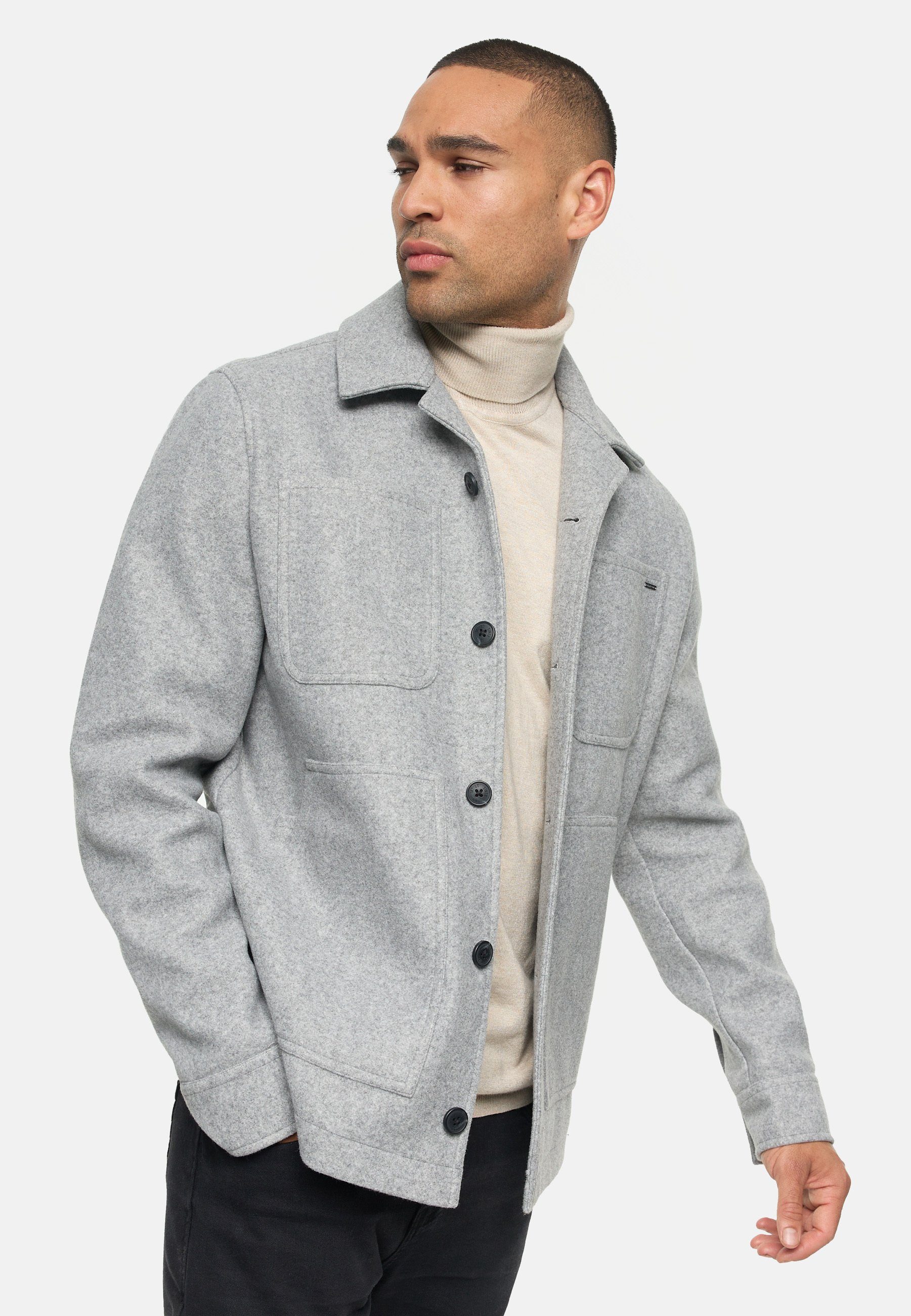 Indicode Sommerjacke Herren INMacking Übergangsjacke Herrenjacke Overshirt-Jacke mit Hemdkragen