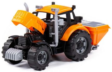 Polesie Spielzeug-Traktor Traktor Progress m Düngerstreuer orange Schwungrad