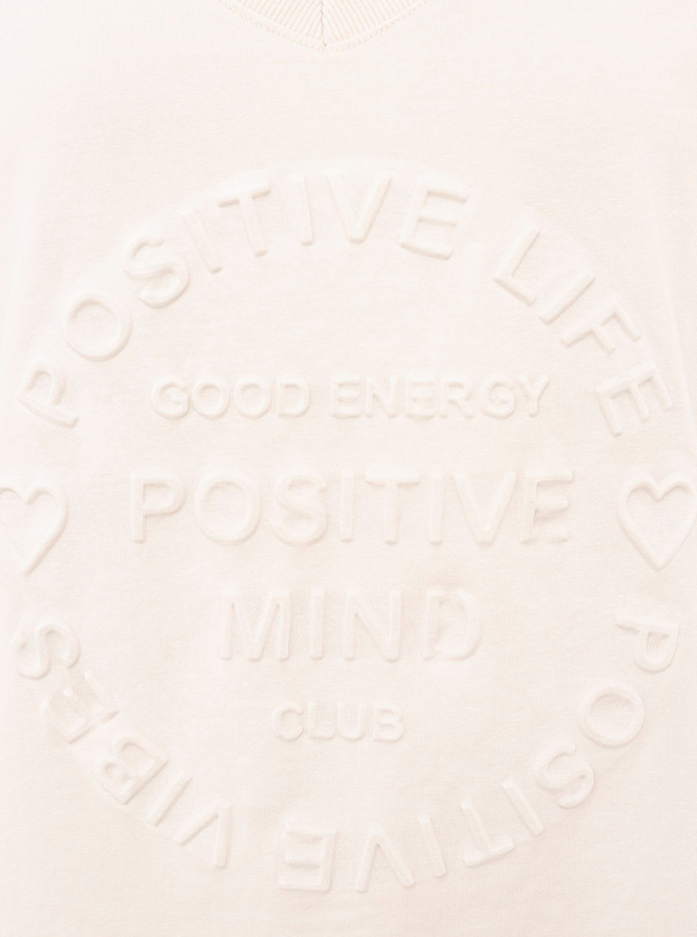 Zwillingsherz Kurzarmshirt "Positive Mind" V-Ausschnitt, Kurzarm, hinten etwas länger, Baumwollmischung – Bild 5 von 5