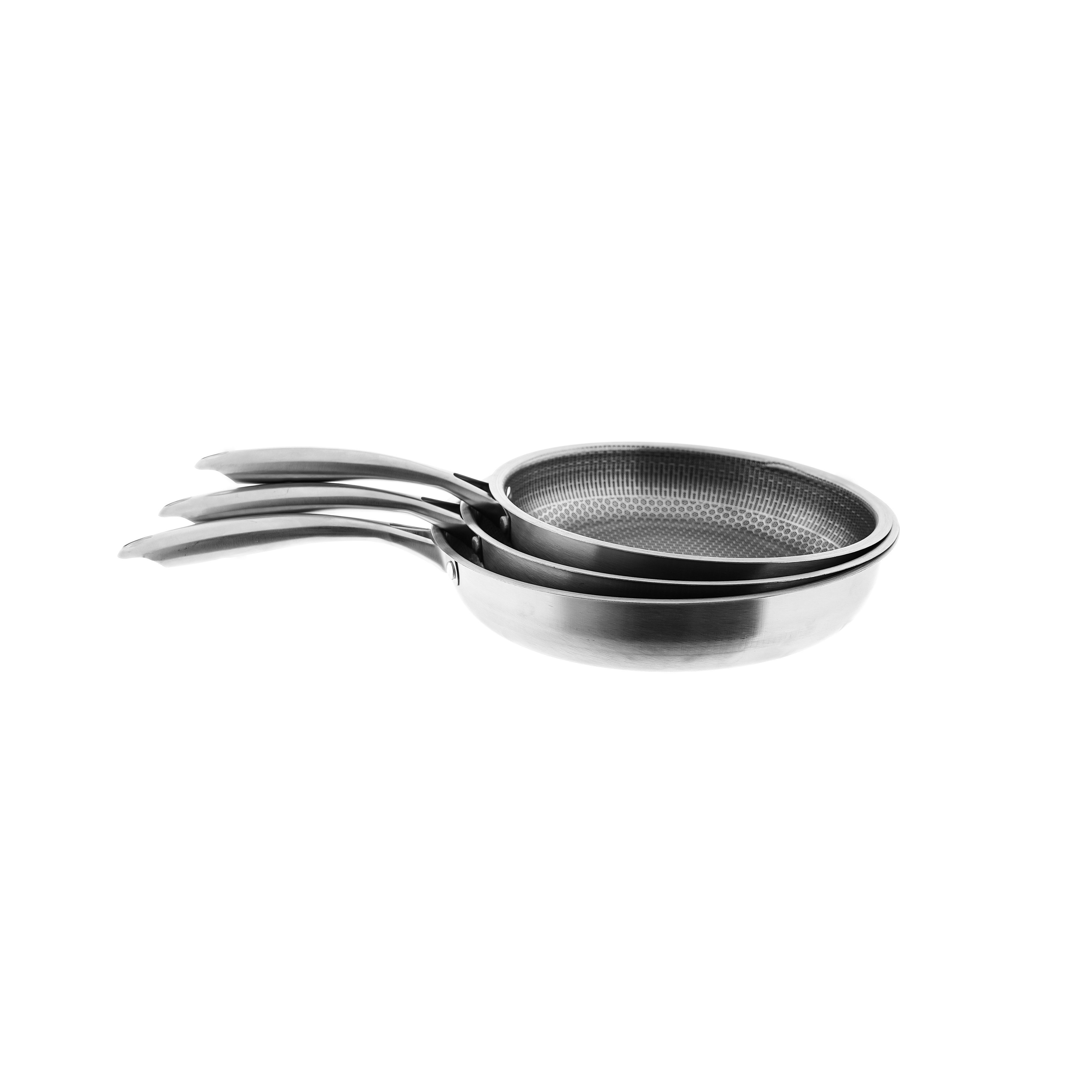 Weissberg Bratpfanne Set mit Wabenstruktur für alle Herdarten geeignet - ø26/28/30 cm, (3-tlg., 3 Pfannen), Induktiosngeeignet, ø26/28/30 cm
