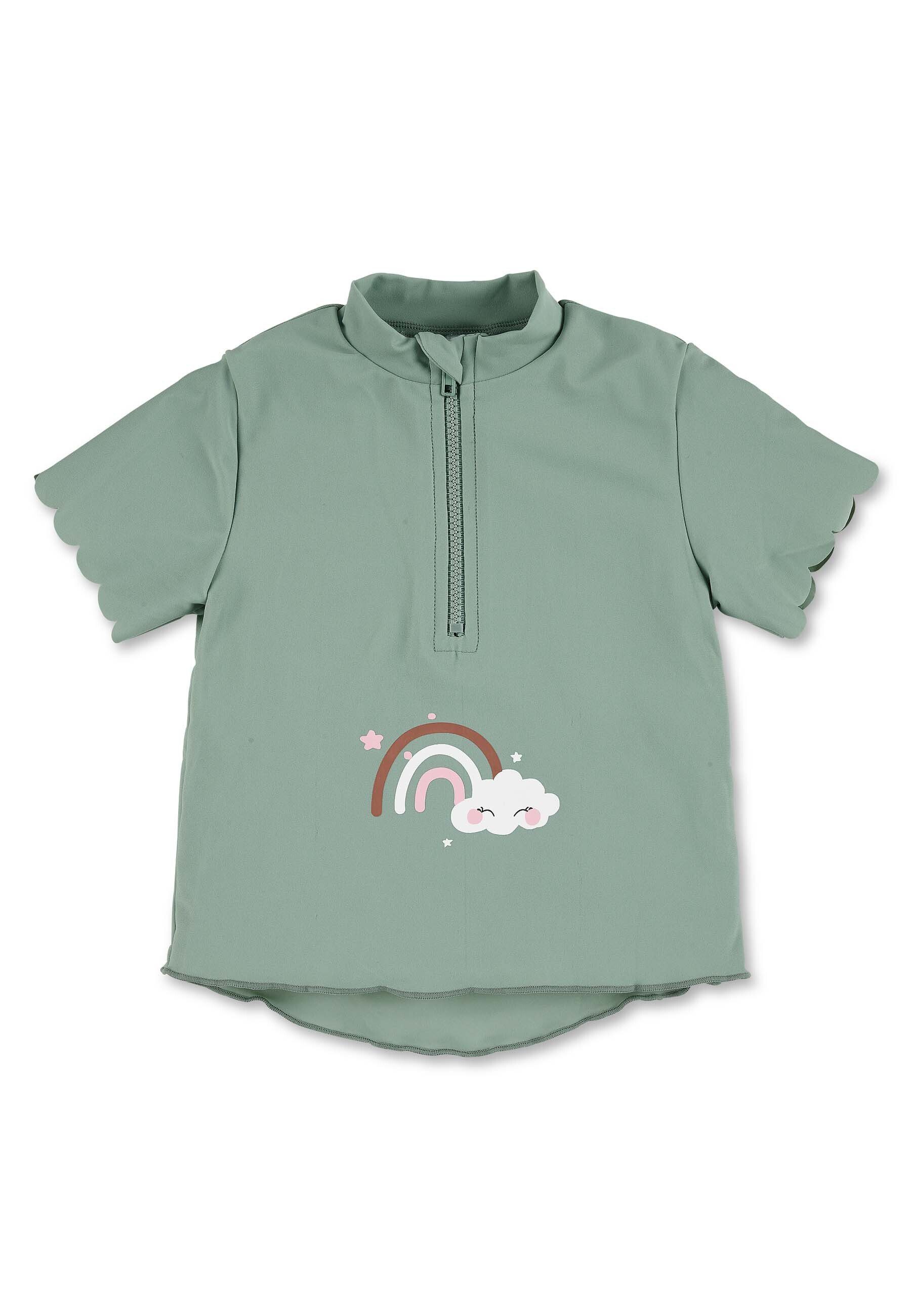 Sterntaler® Badeanzug Kurzarm-Schwimmshirt Regenbogen (1-St., Kinderbadeanzug Kurzarm, Schwimmshirt gemustert) Schwimmanzug mit Reißverschluss und Stehkragen, Baby Badeanzug