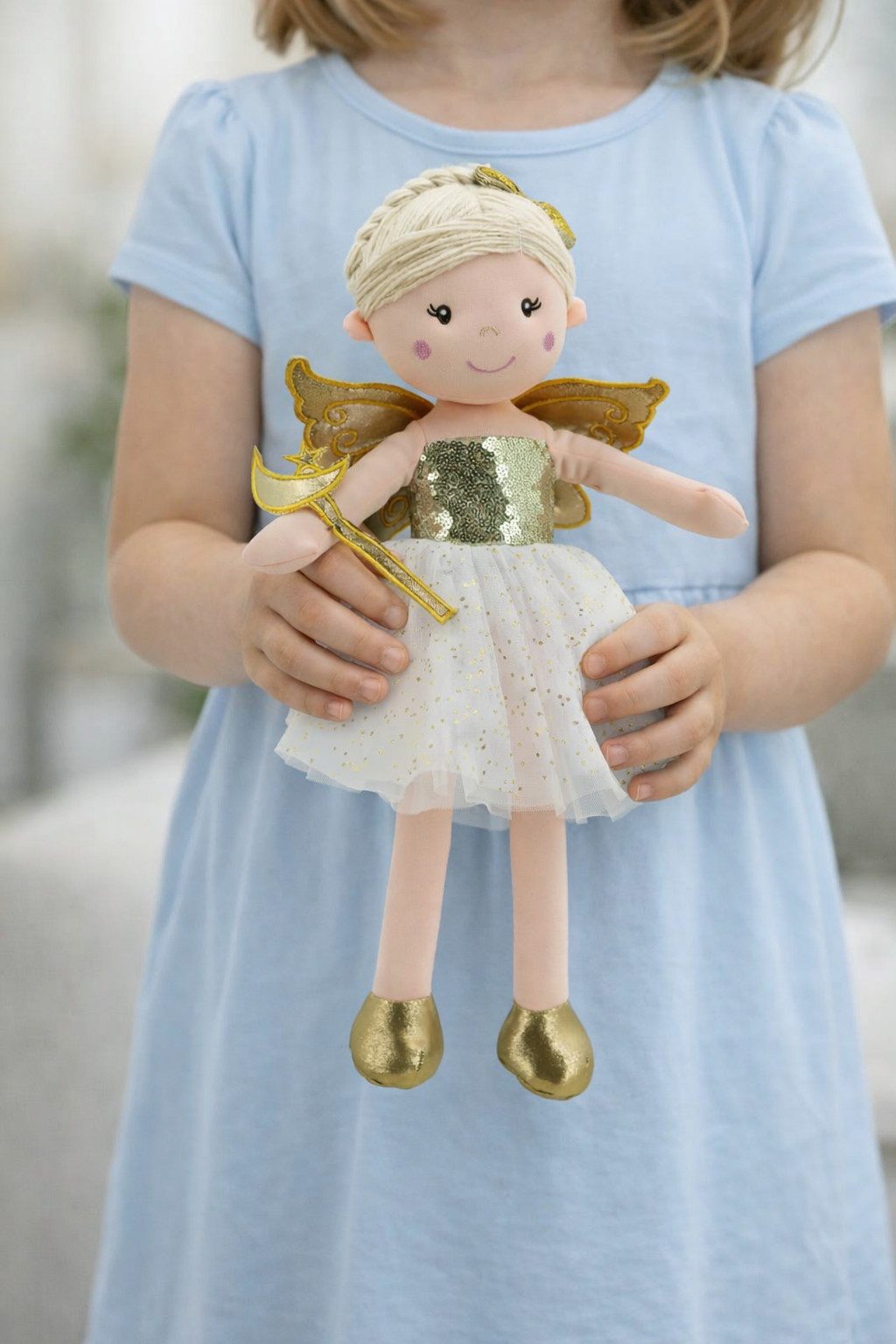 Sweety-Toys Stoffpuppe Sweety Toys 11780 Stoffpuppe Fee Plüschtier Prinzessin 45 cm Gold