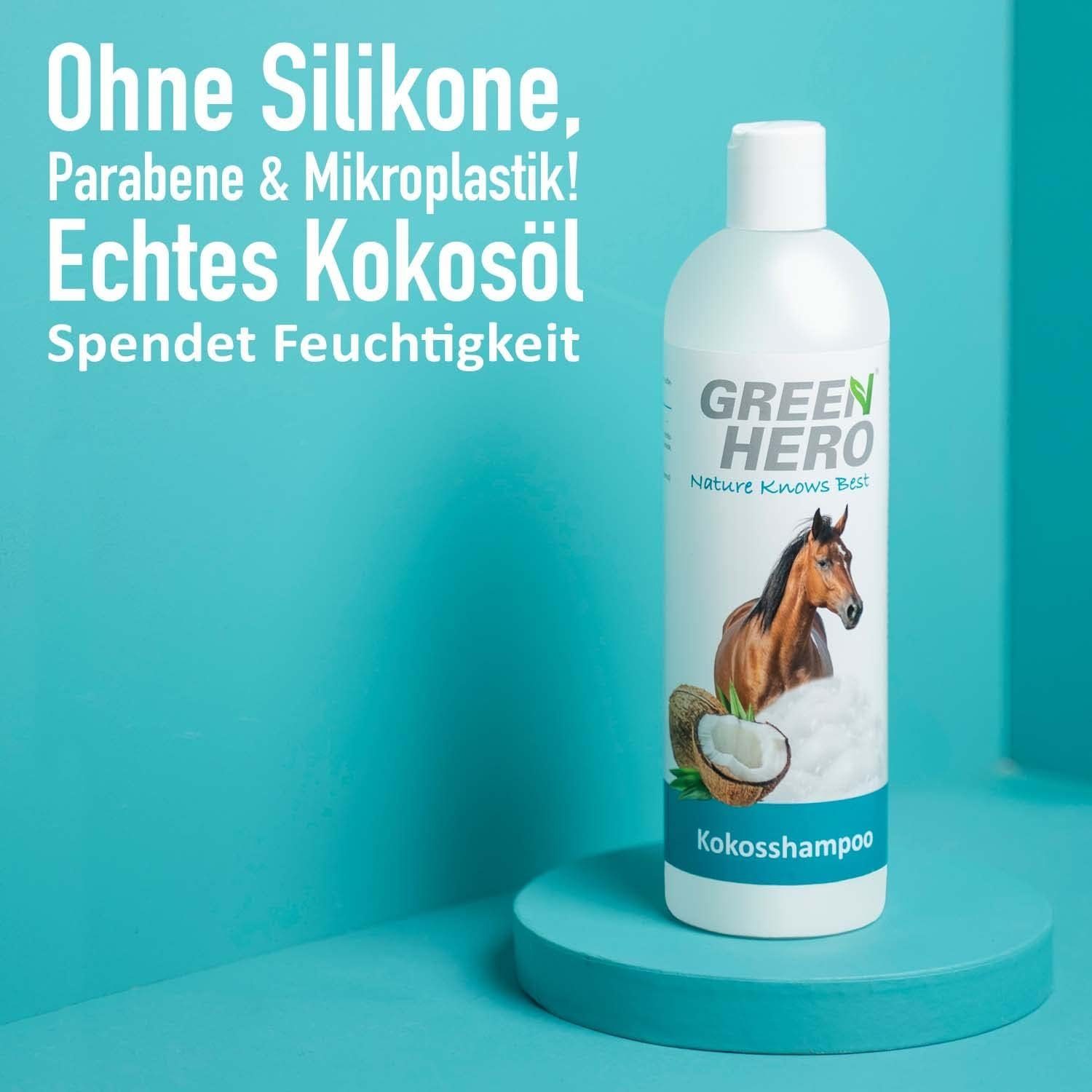 GreenHero Tiershampoo Kokosshampoo für Pferde - natürliches Kokosöl, 500 ml
