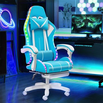 WILGOON Gaming Chair Gaming Stuhl mit RGB-LEDs & Lautsprechern, Ergonomischer Gaming-Stuhl, Ergonomischer, mit Bluetooth-Lautsprechern, RGB LED-Beleuchtung