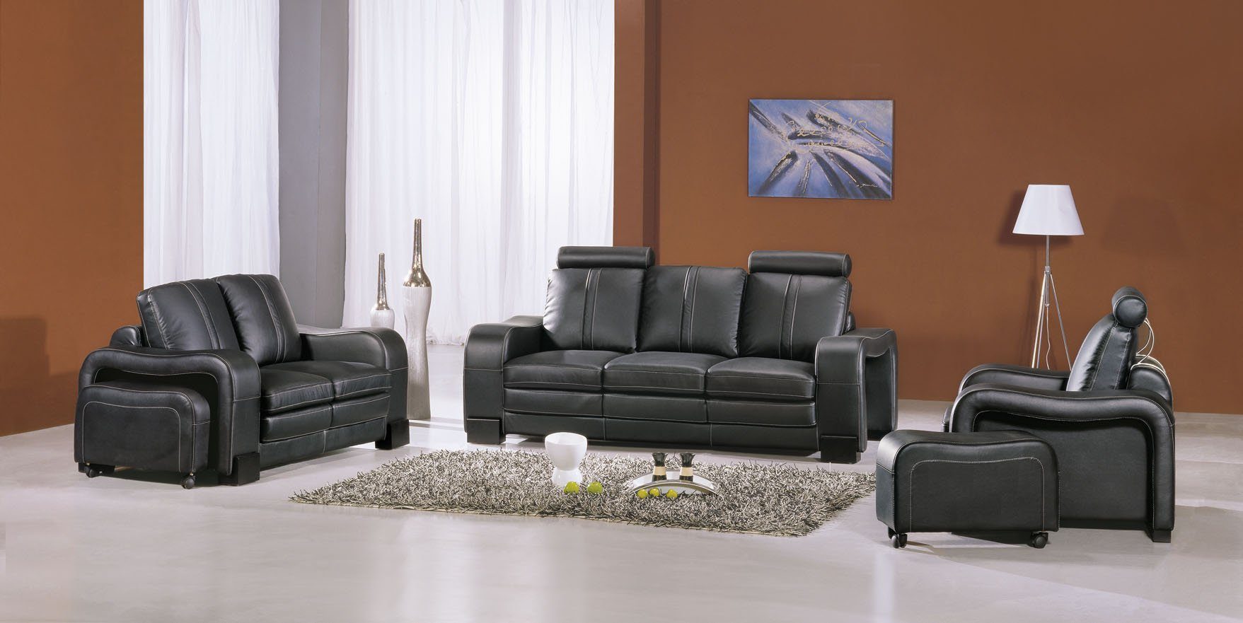 JVmoebel Sofa Sofagarnitur Couch 3+2+1 Set Polster Leder Wohnzimmer Sitz 3339, Made in Europe