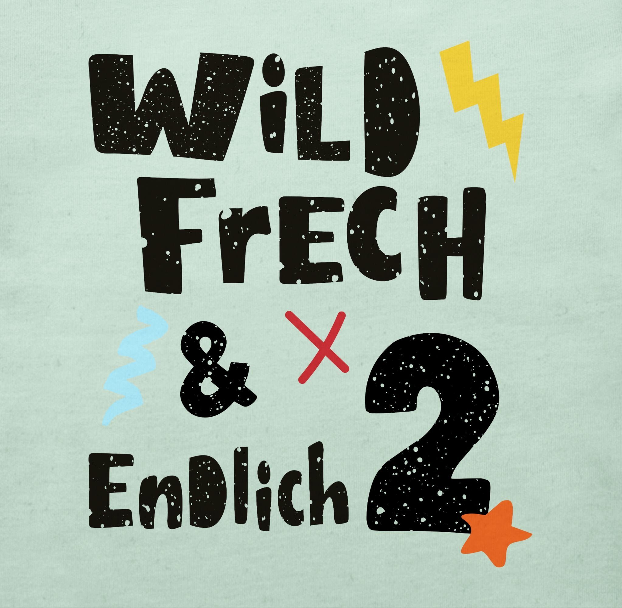 Shirtracer T-Shirt Wild frech und endlich 2 - Wunderbar zwei Jahre 2. Geburtstag