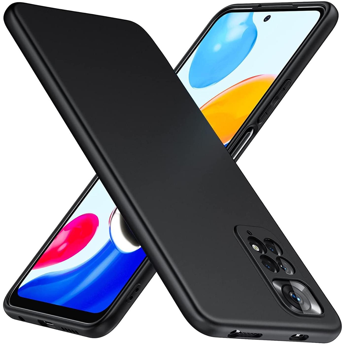 CoolGadget Handyhülle Black Series Handy Hülle für Xiaomi Redmi Note 11, Redmi Note 11S 6,43 Zoll, Edle Silikon Schlicht Schutzhülle für Redmi Note 11 / 11S Hülle
