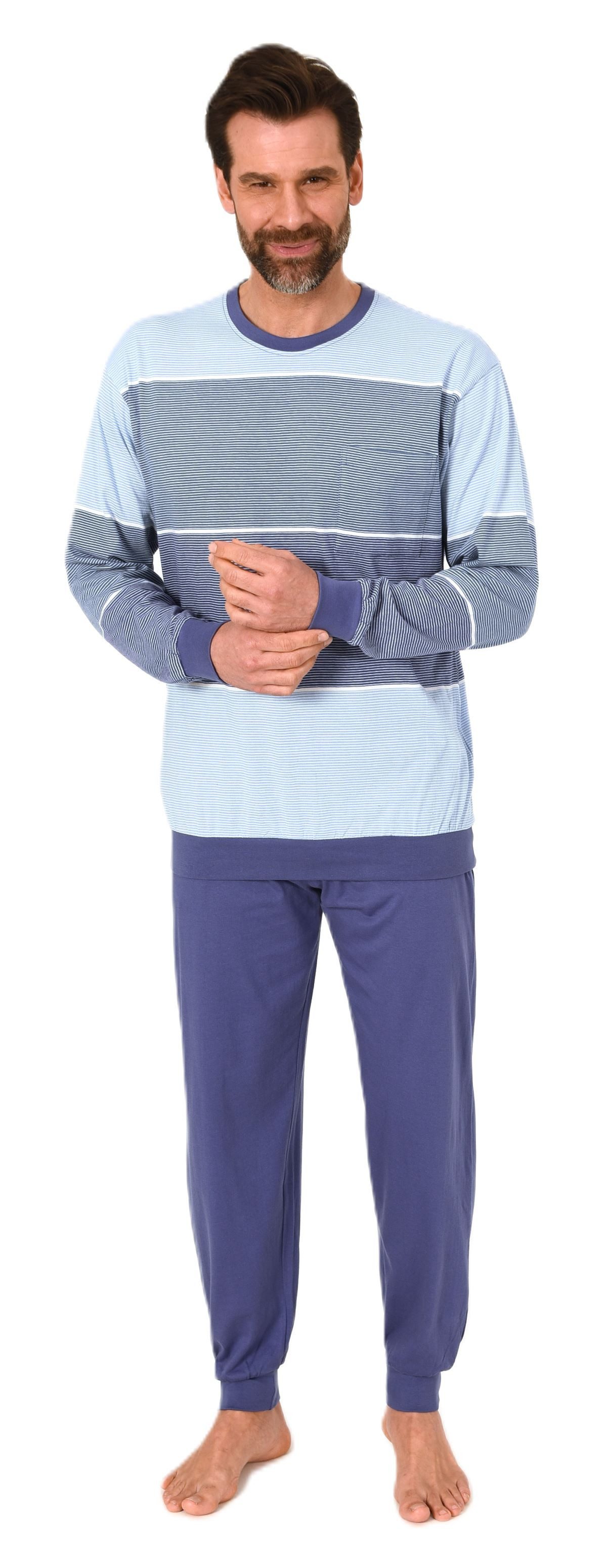 Normann Pyjama Normann Herren Schlafanzug lang mit Bündchen - auch in Überg günstig online kaufen