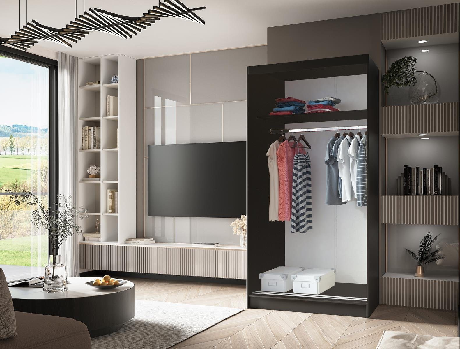 Beautysofa Spiegelschrank Ali (zweitürig Kleiderschrank, aus günstig online kaufen