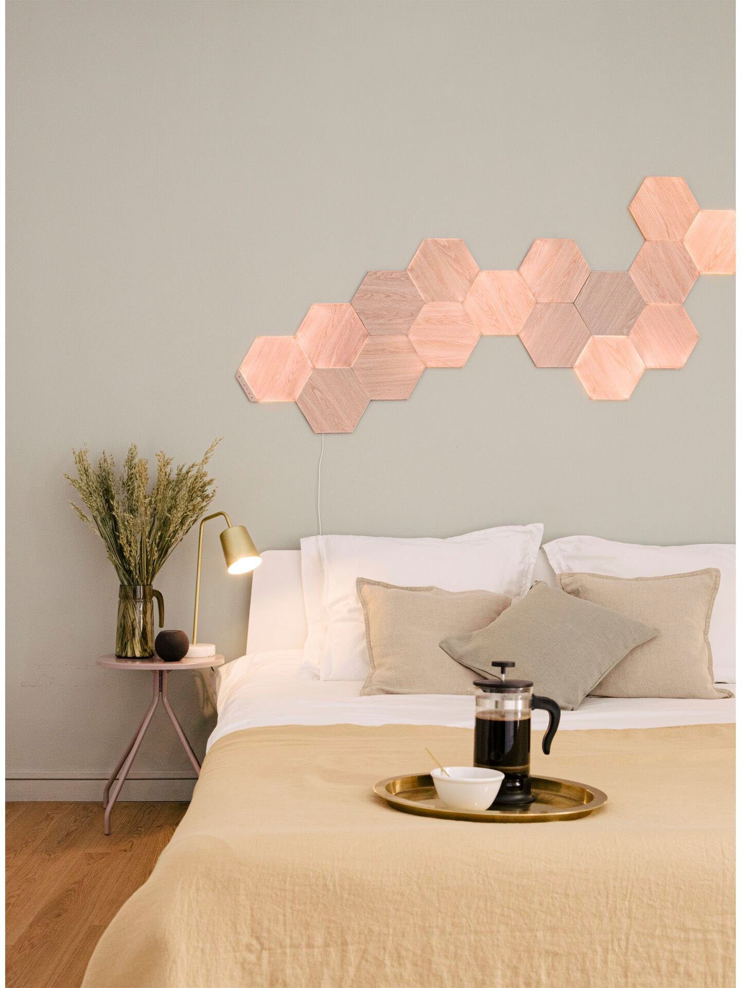 nanoleaf Dekolicht Elements Abschaltautomatik, integriert, und Smarte Kaltweiß, LED Wood Technologie elegante Look, Beleuchtung fest