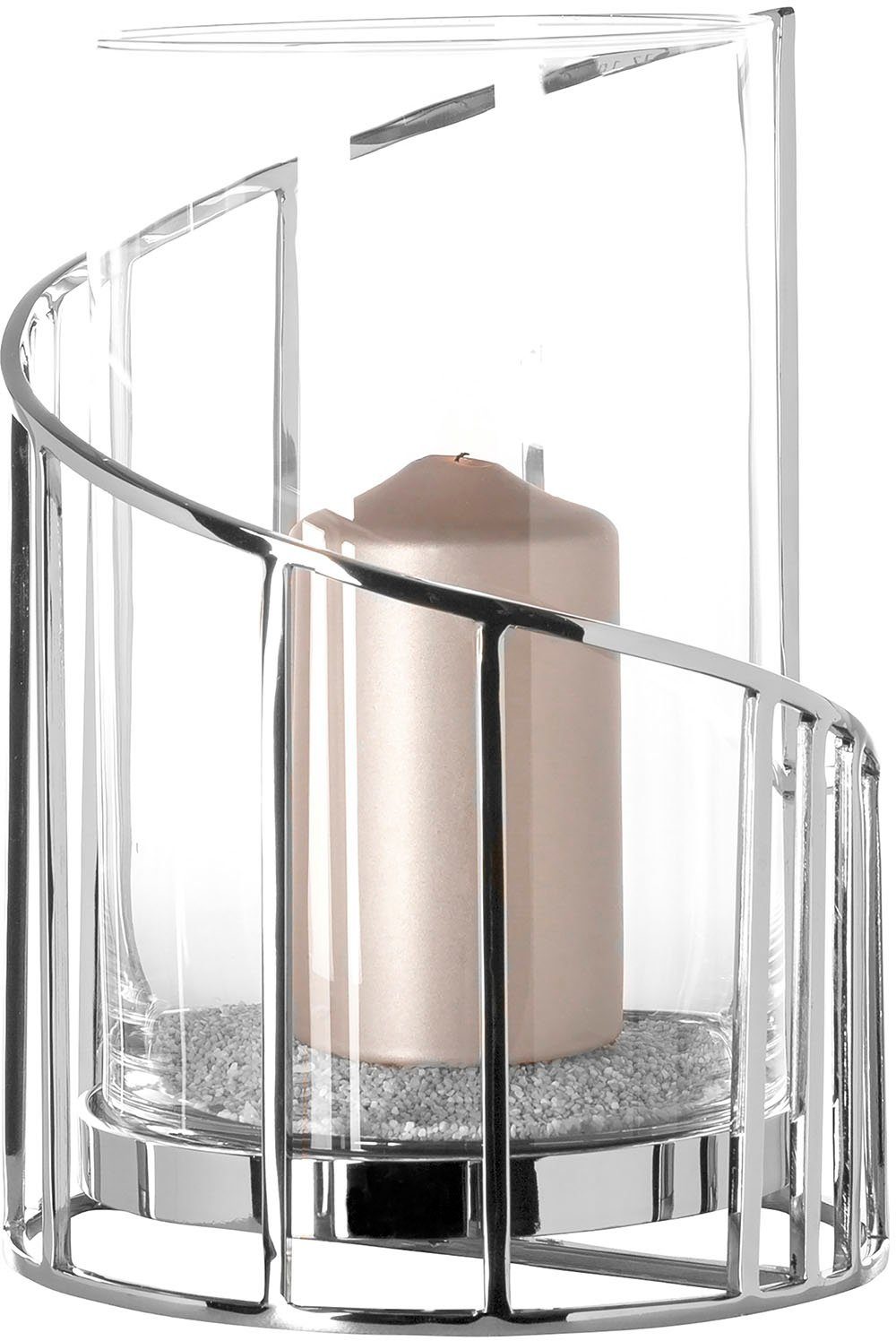 Fink Windlicht CELINE (1 Kerzenhalter cm mit Edelstahl ca. St), aus 29,50 Höhe Glaseinsatz