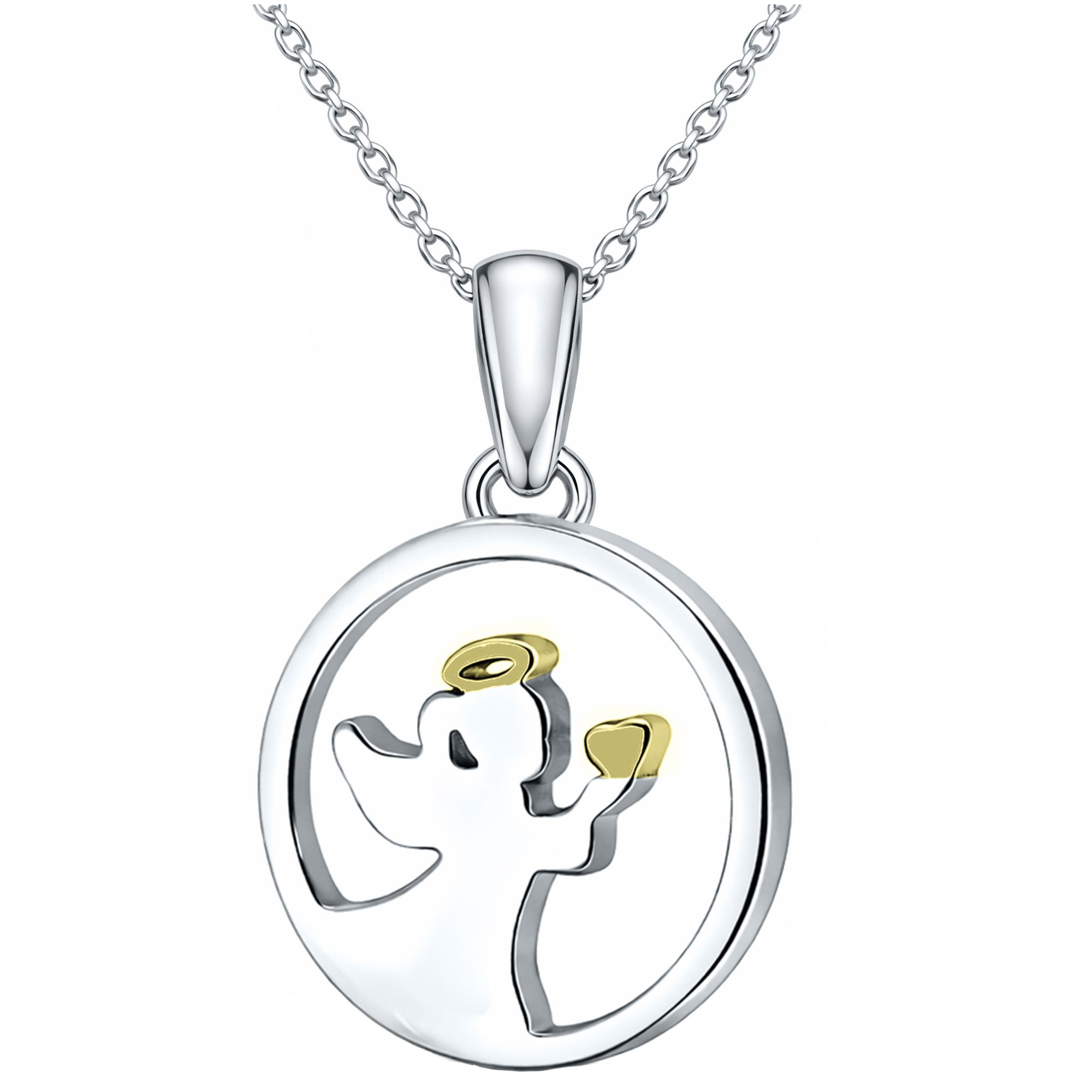 Limana Kette mit Anhänger Engelkette für Kinder Mädchen 925 Silber Schutzengel Engel Halskette (inkl. Dose Silberschmuck Echtschmuck Schmuck Geschenk Geburtstag), Ostern Einschulung Schulanfang Nikolaus Kommunion Weihnachten