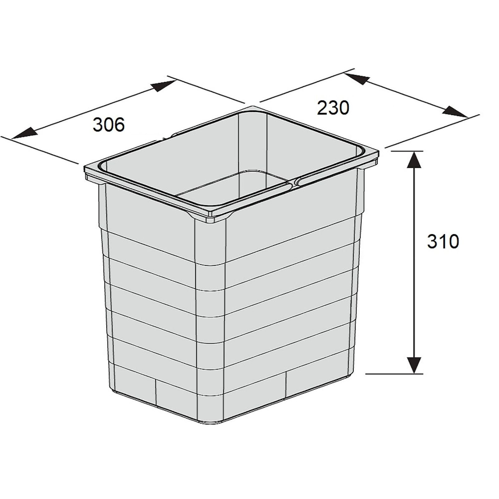 SO-TECH® Mülleimer 310 306 Höhe: 5060.90 17 mm 230 x Liter Volumen alugrau eins2vier mm, Abfallsammler