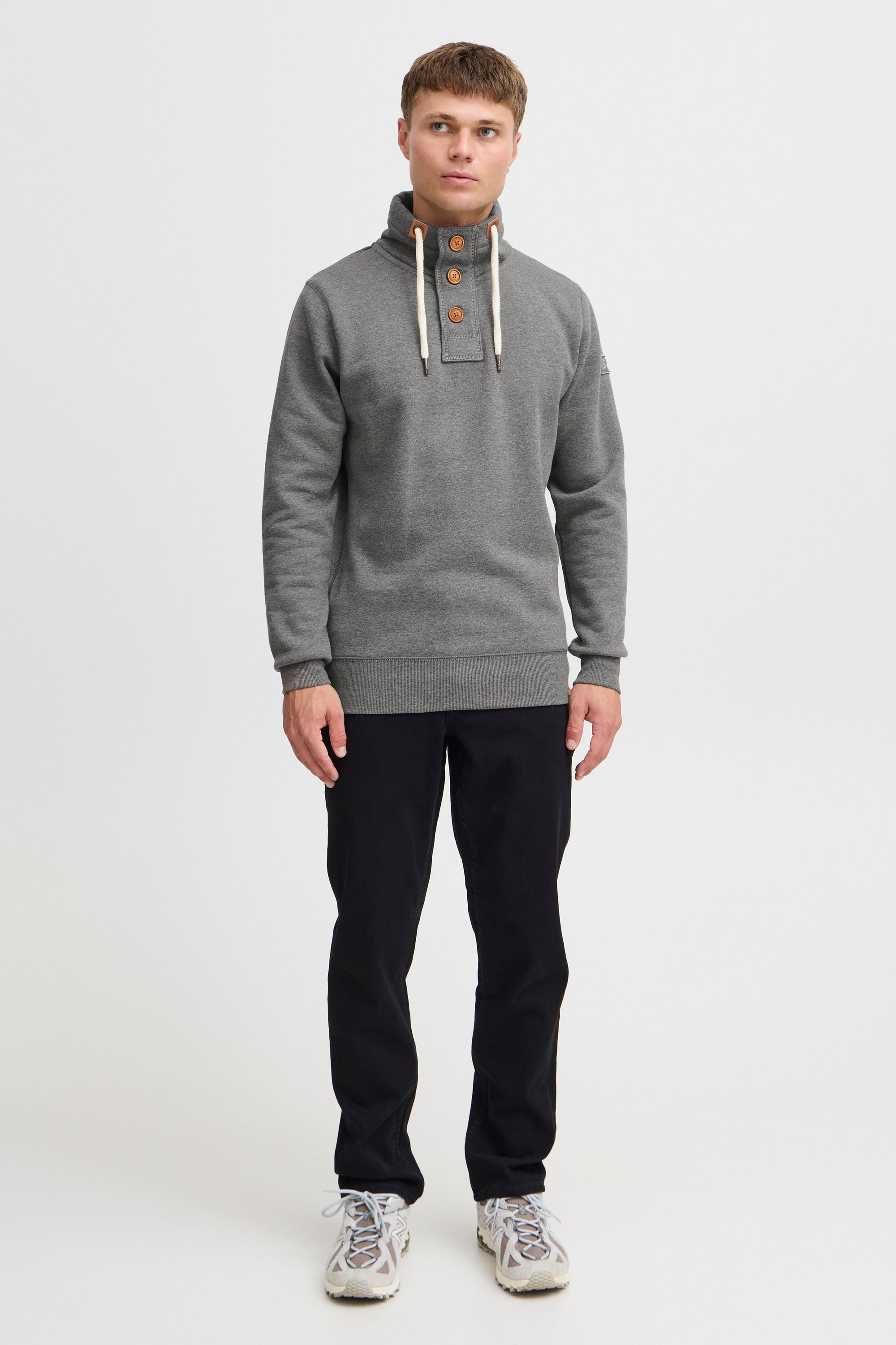 !Solid Stehkragenpullover SDTripTroyer Sweatpullover mit Knopfleiste