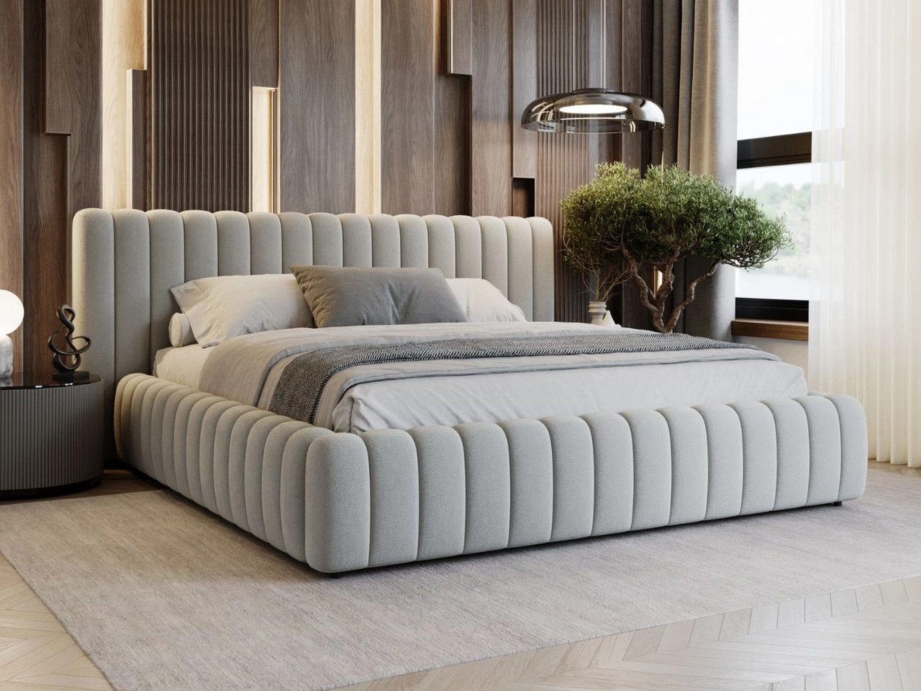 GrainGold Polsterbett mit Bettkästen BLISS, Modern Bett mit Kopfteil - 200x günstig online kaufen