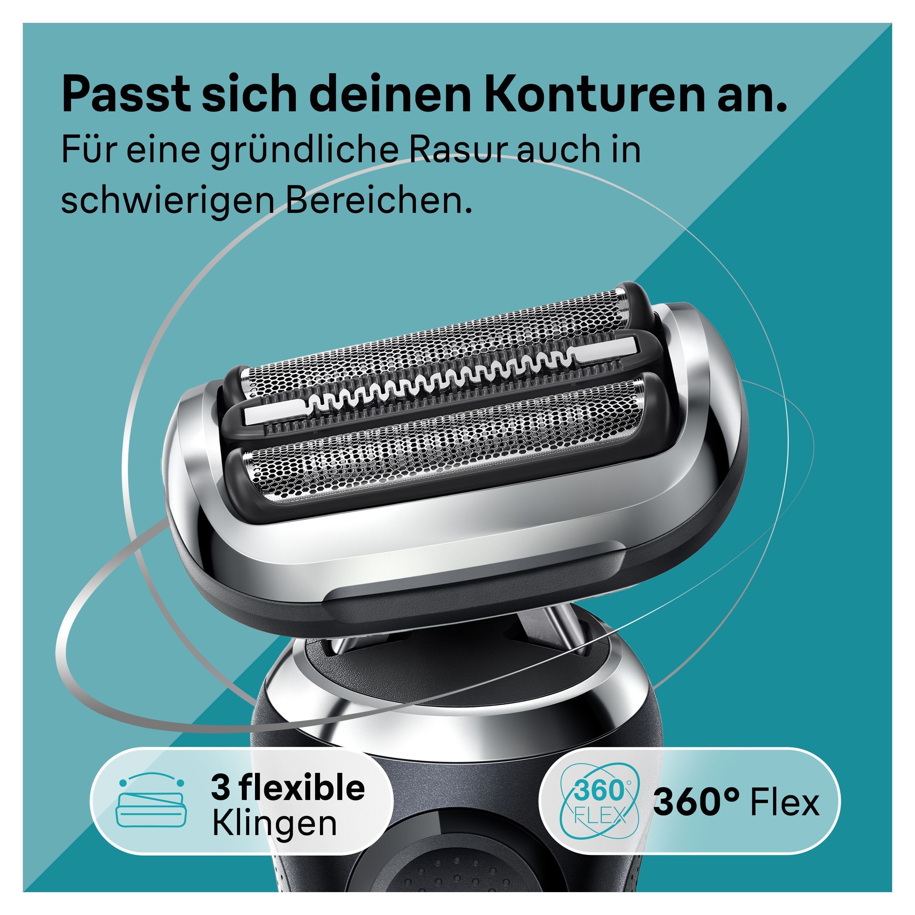 Braun Elektrorasierer Series 7 71-N1200s, Aufsätze: 2, SmartClick-Präzisionstrimmer, 360° Flex, Wet&Dry
