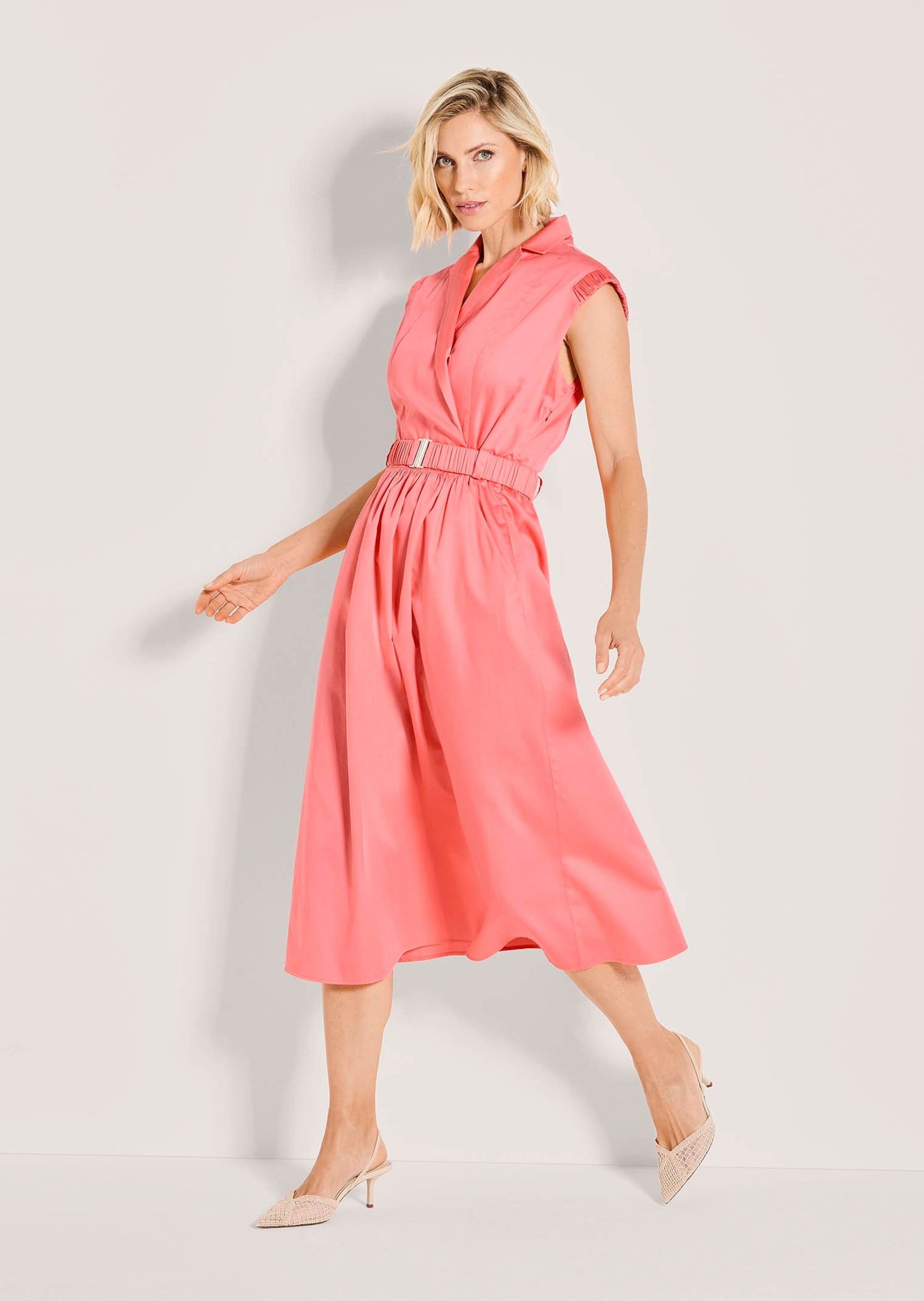 MADELEINE Midikleid Sommerkleid mit Gürtel Midikleid mit Reverskragen, Tasc günstig online kaufen