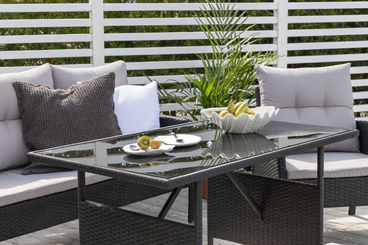 Luxusbetten24 Gartenlounge-Set Ruby, aus Rattan inkl. Kissen