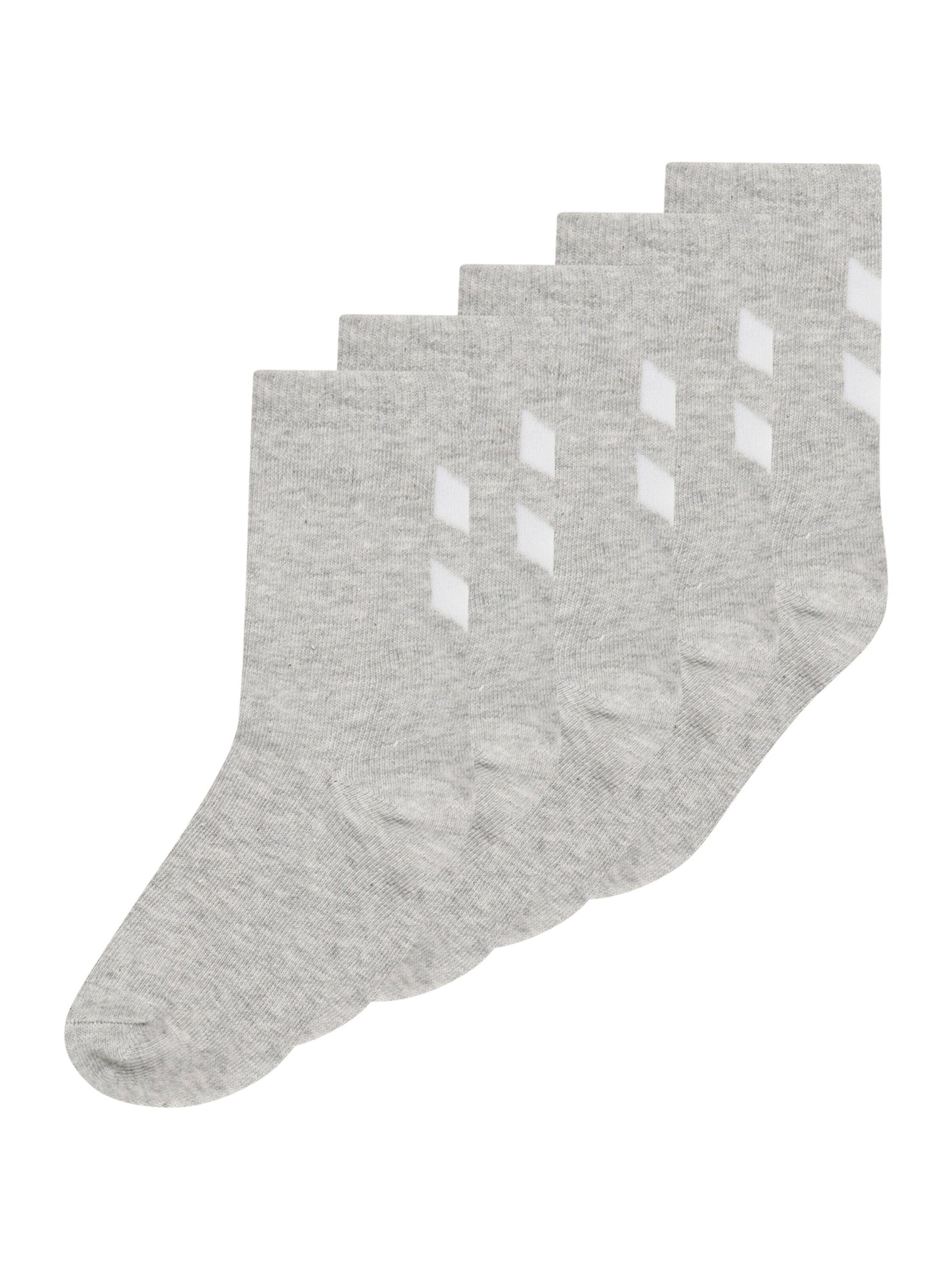 Hummel Basic Socken 3er-Pack – Grau Melange, Größe 10, Baumwolle Weich