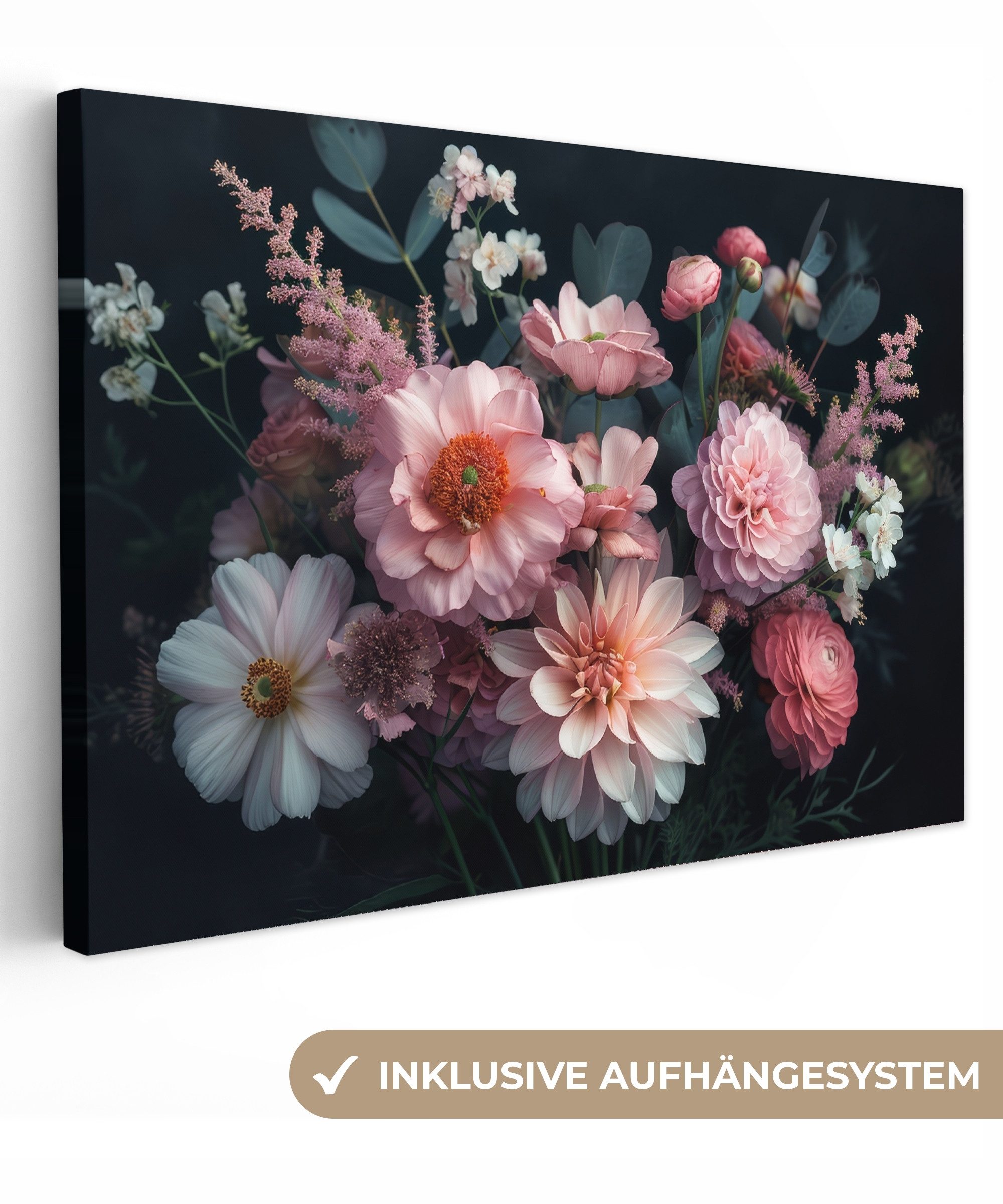 OneMillionCanvasses® Leinwandbild Blumen - Rosa - Blumenstrauß, Fotodruck ( günstig online kaufen