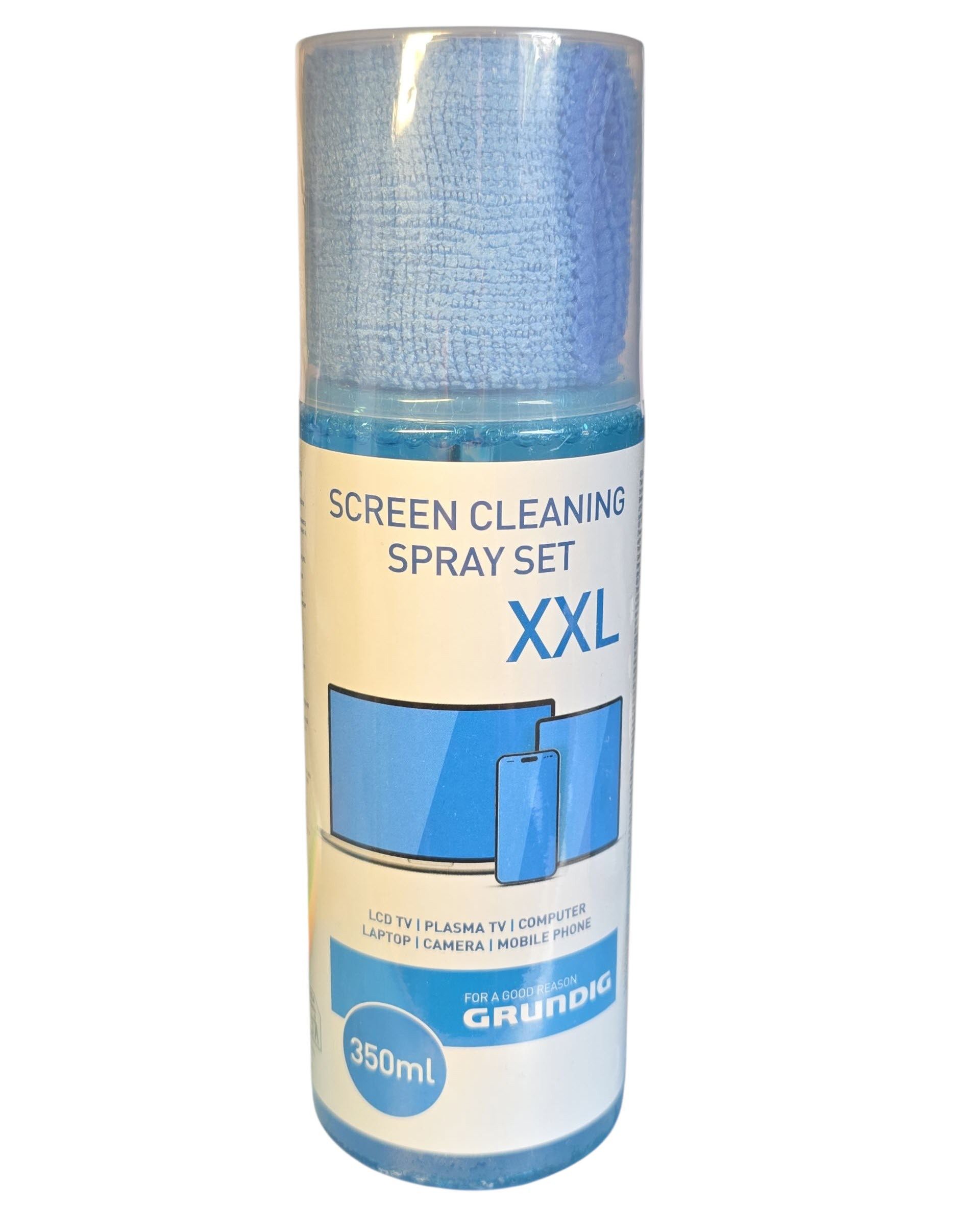 Grundig Bildschirmreinigungsset 350 ml XL Screen Cleaner Reinigungsspray (mit Microfasertuch)