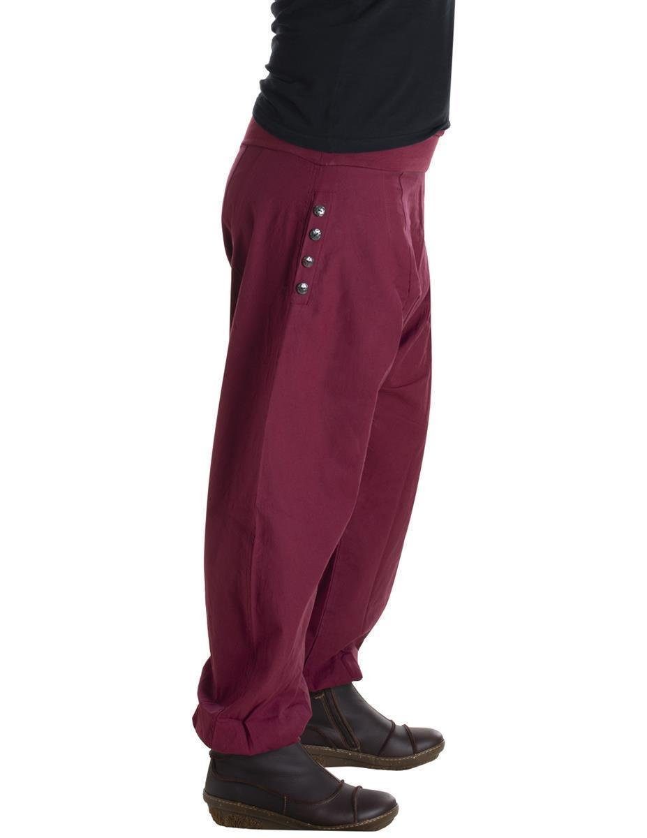 Vishes Pumphose Mit Taschen und dekorativen geschnitzten Knöpfen Pumphose, Haremhose, Chino, Goa Style