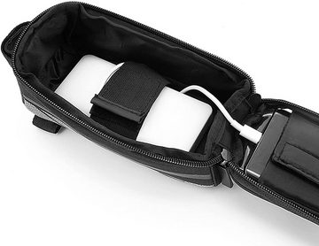 Daskoo Fahrradtasche Rahmentasche MTB Handyhalterung Oberrohrtasche Reflektierenden, Für Handy max. 5,5 Zoll