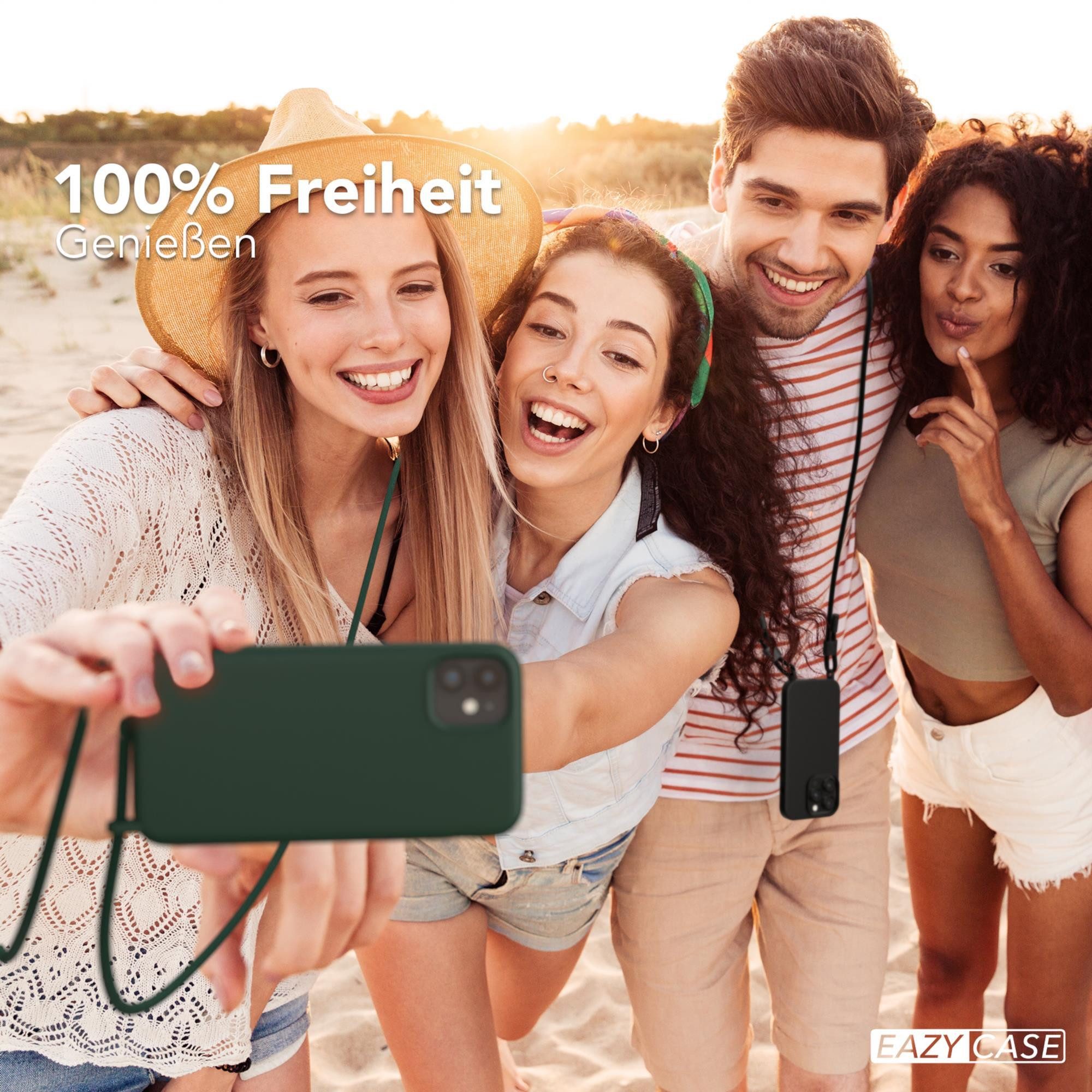 EAZY CASE Handykette Runde Kette für Apple iPhone 11 6,1 Zoll, Handykette zum Umhängen Slim Phone Chain Festivalbag Smartphone Grün