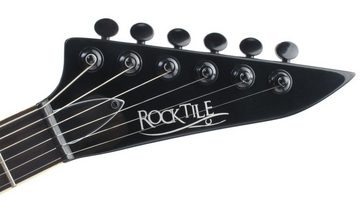 Rocktile E-Gitarre Pro J150-TB elektrische Gitarre, ST-Style, Spar-Set, inkl. Gigbag, Kabel, Plektren, Schule & Saiten, 2 Humbucker/1 Single Coil Tonabnehmer