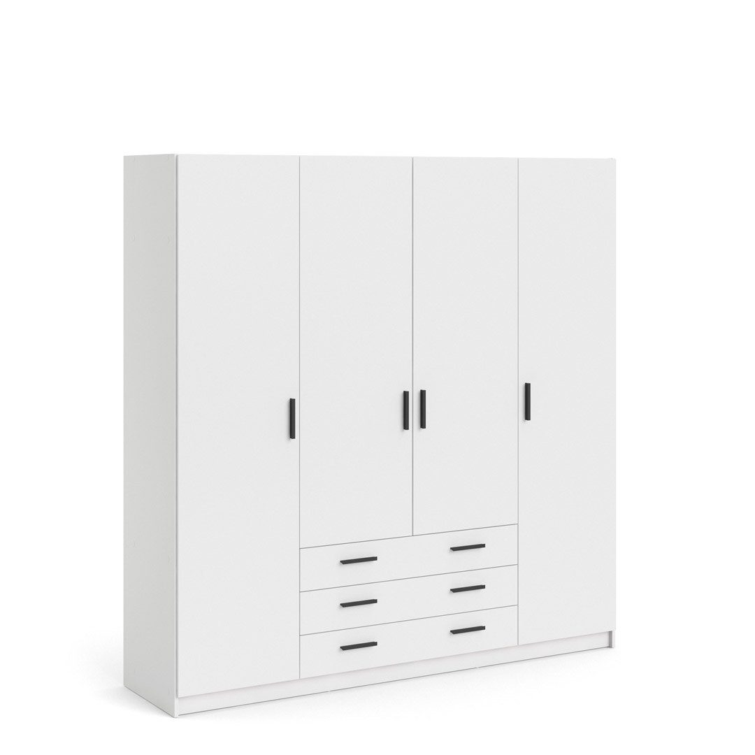 Tvilum Kleiderschrank Spell Kleiderschrank B183 cm 4 Türen und 3 Schubla
