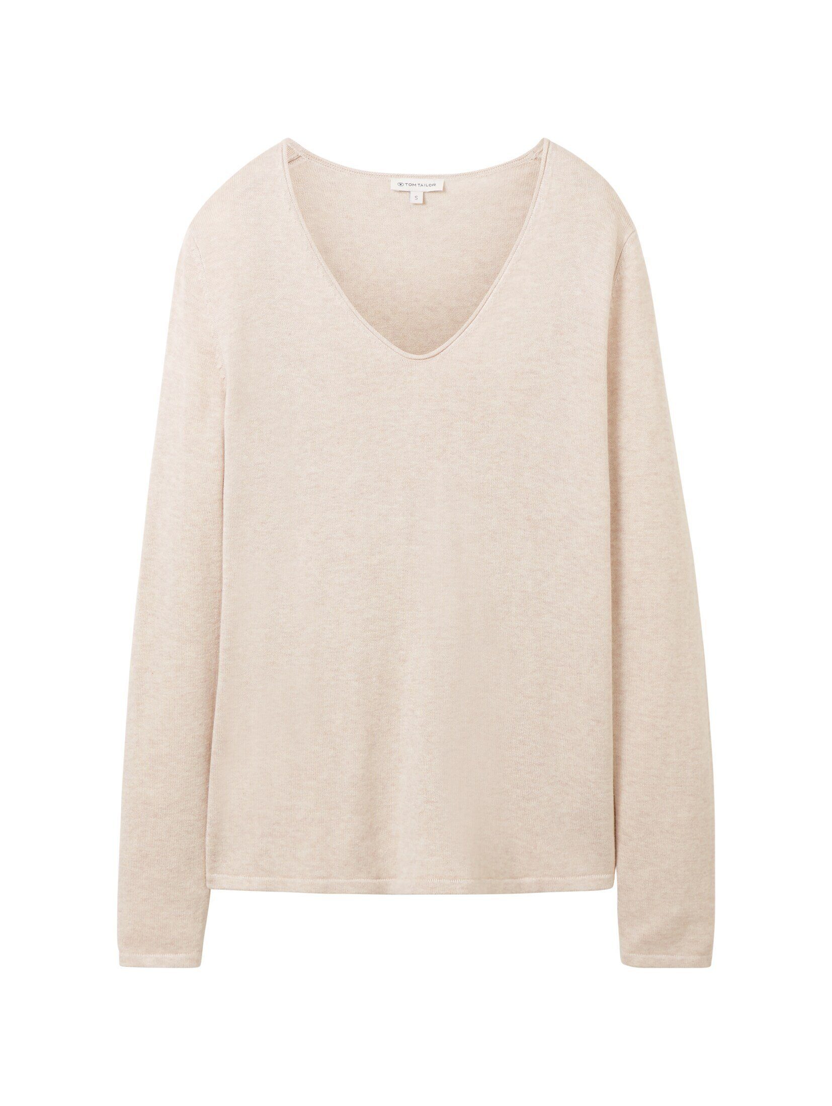 TOM TAILOR Strickpullover Pullover & Strickjacken Strickpullover mit V-Auss günstig online kaufen