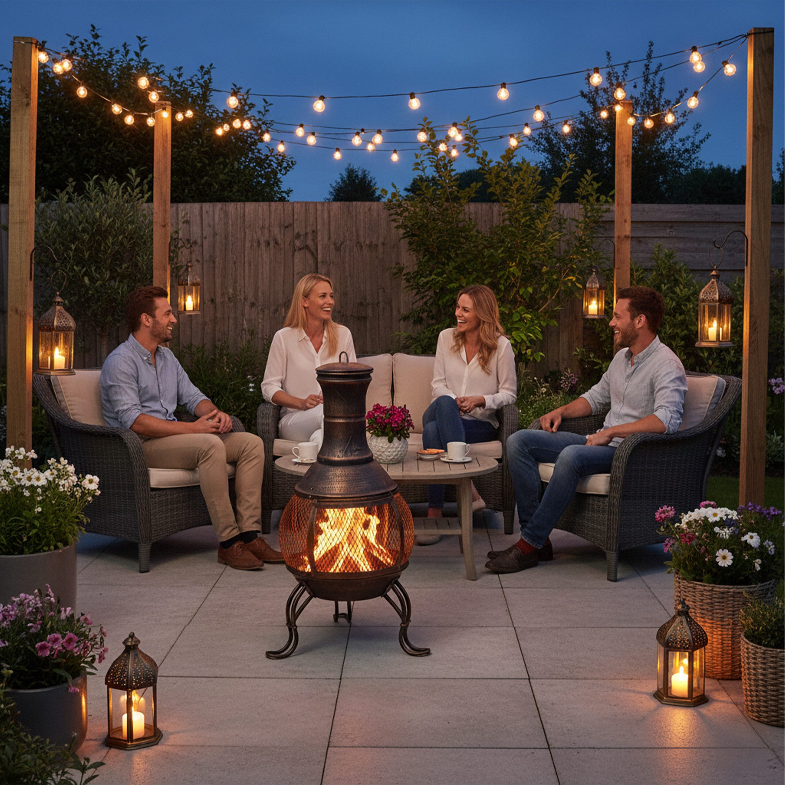 relaxdays Feuerkorb Aztekenofen mit Schürhaken