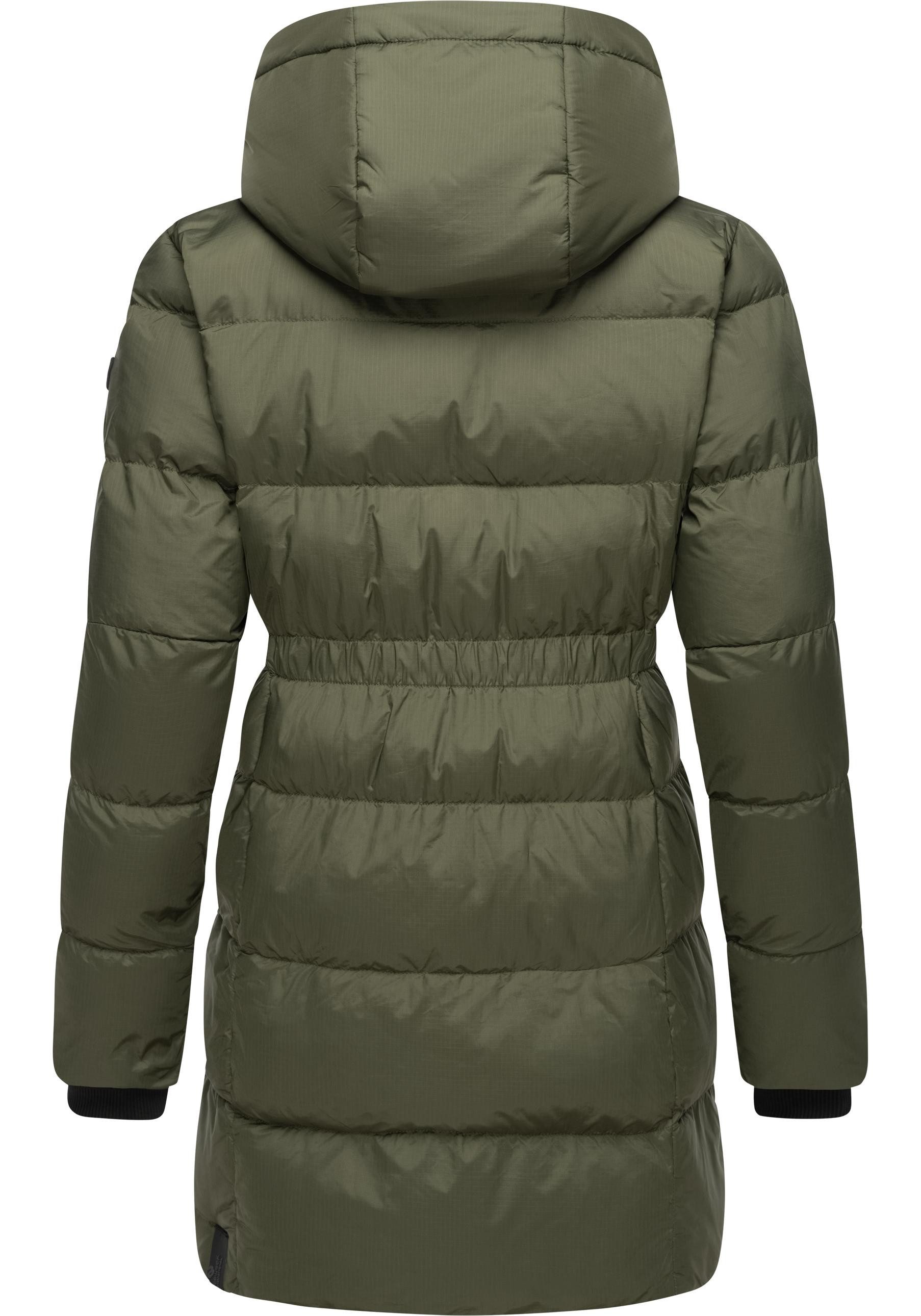 Ragwear Kurzmantel Niara stylischer, gesteppter Wintermantel mit gefütterter Kapuze