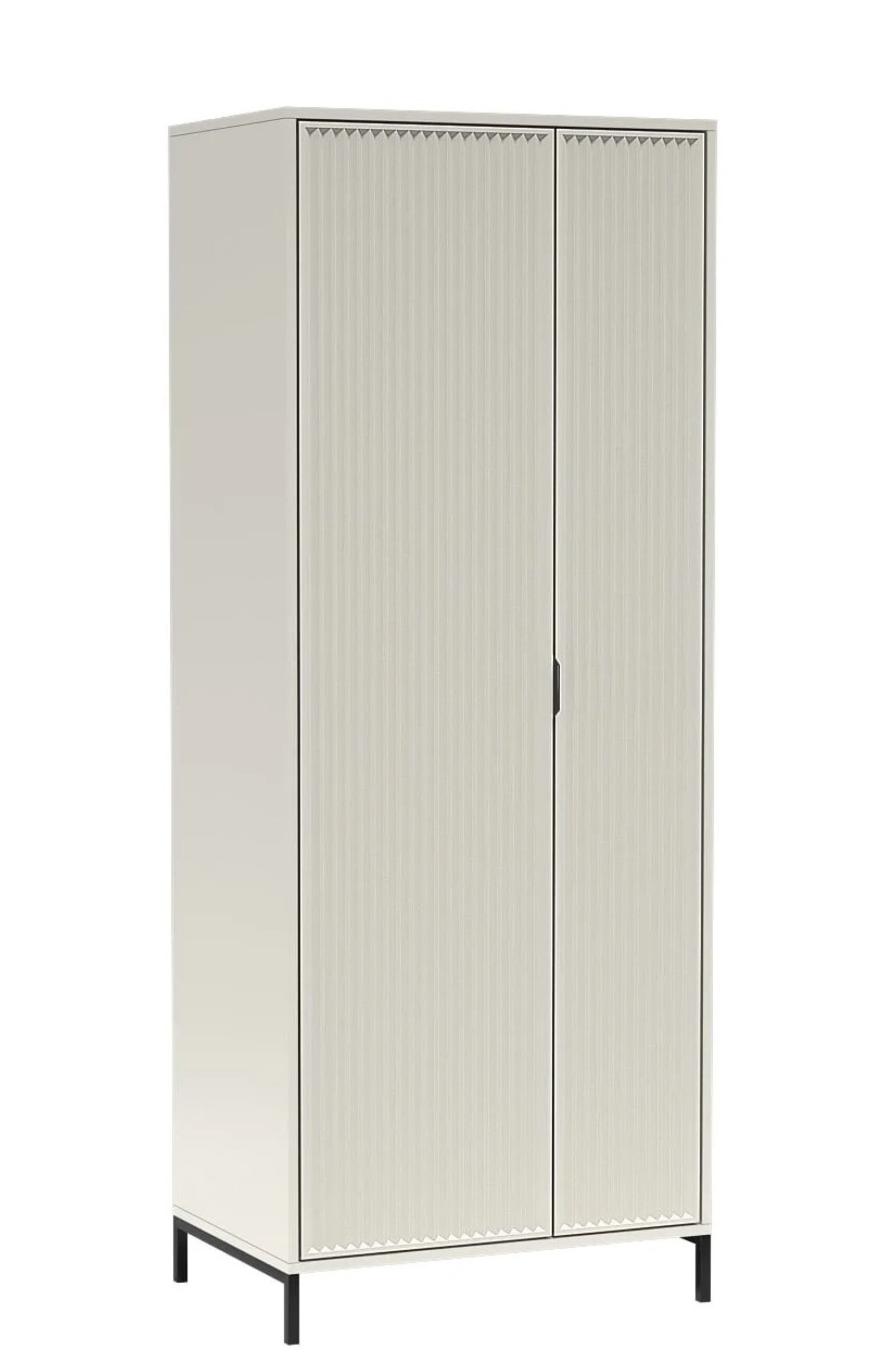 99rooms Drehtürenschrank Klink (Kleiderschrank, Schrank) Stilvolles Design, Soft-Close, geriffelte Elemente, ABS-Schutzkanten