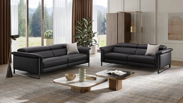 Sofanella 3-Sitzer Sofanella Dreisitzer Palma Echtleder Couch Relaxsofa in Creme